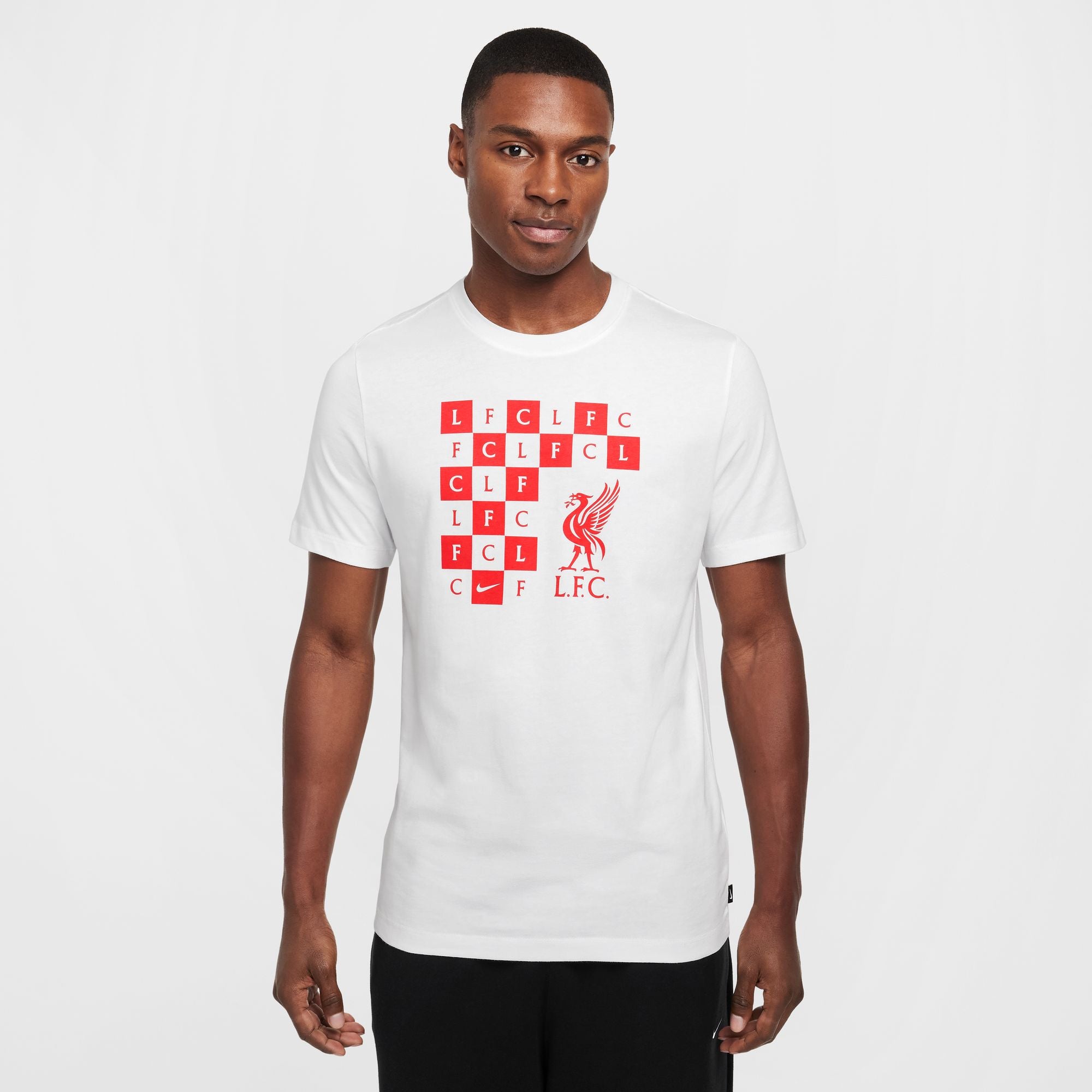 Nike Liverpool FC Men's Soccer Checkered T-Shirt - HF0871-100-NIKE by Nike | Available at Niky's Sports