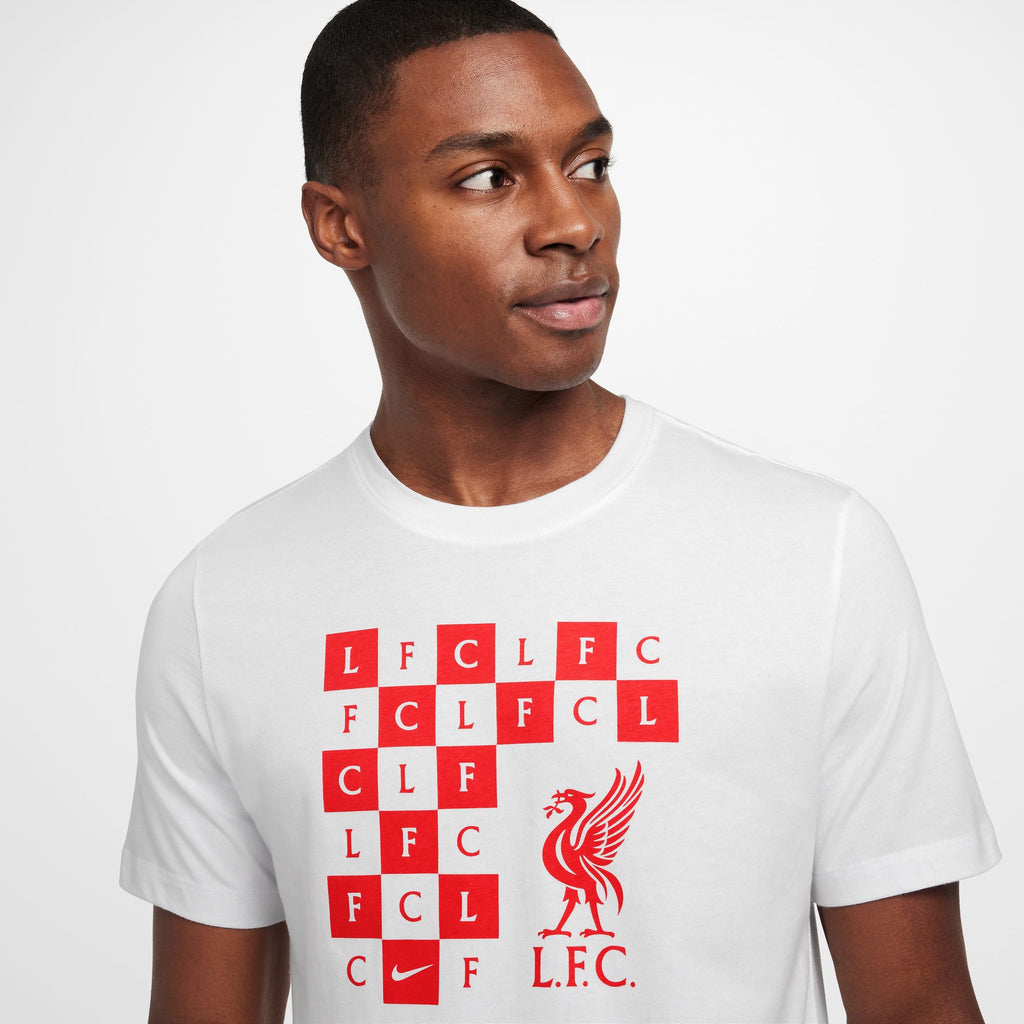 Nike Liverpool FC Men's Soccer Checkered T-Shirt - HF0871-100-NIKE by Nike | Available at Niky's Sports