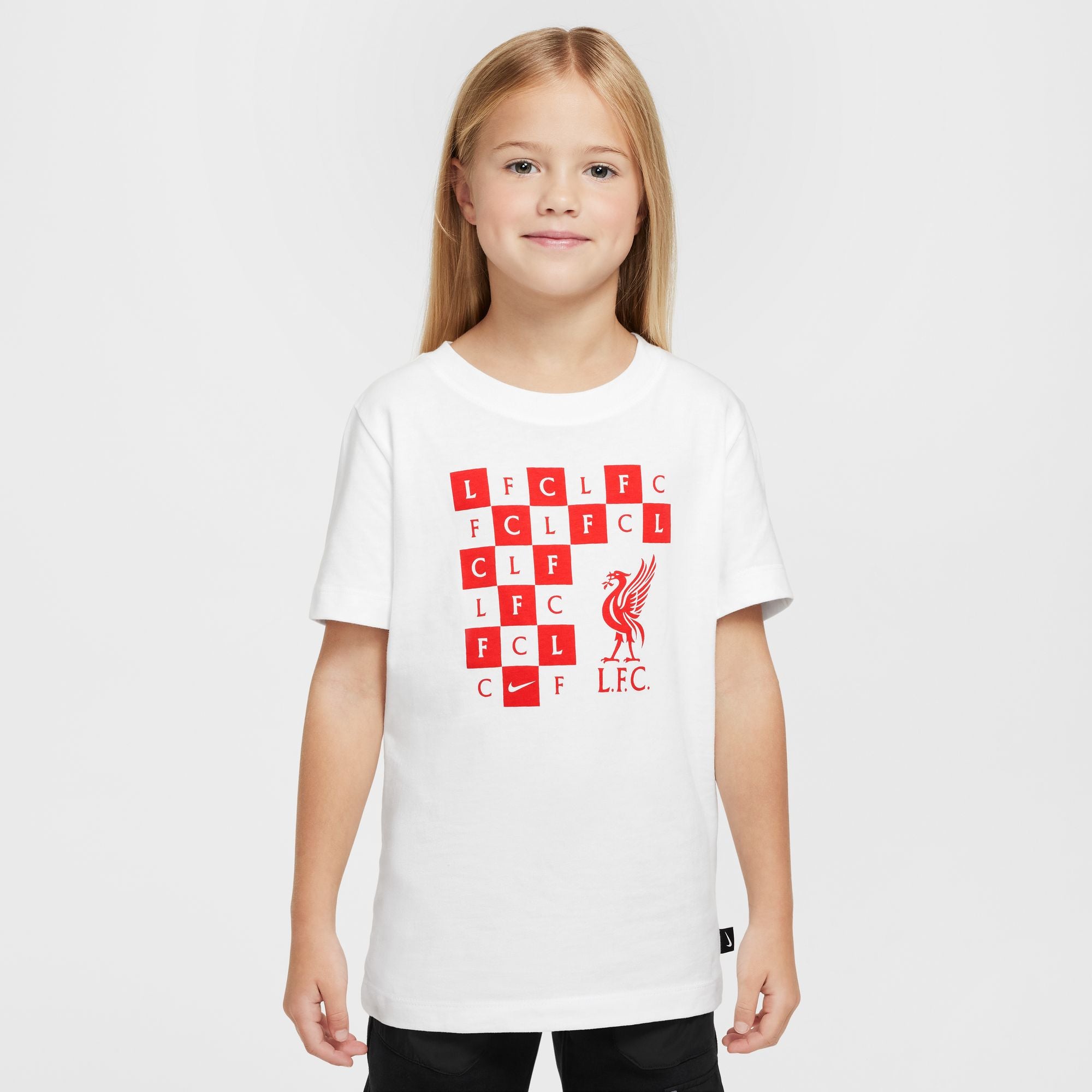 Nike Liverpool FC Big Kids' Soccer Checkered T-Shirt - HF0907-100-NIKE by Nike | Available at Niky's Sports