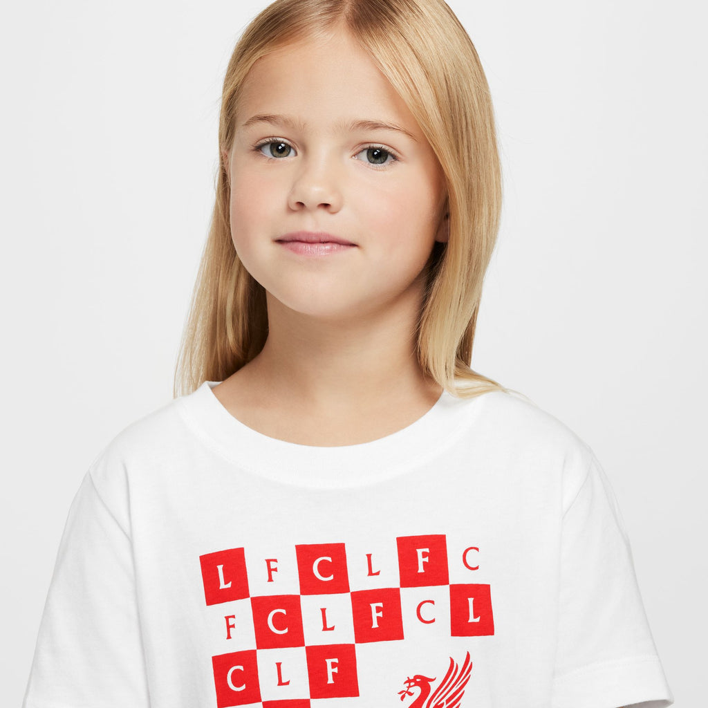 Nike Liverpool FC Big Kids' Soccer Checkered T-Shirt - HF0907-100-NIKE by Nike | Available at Niky's Sports