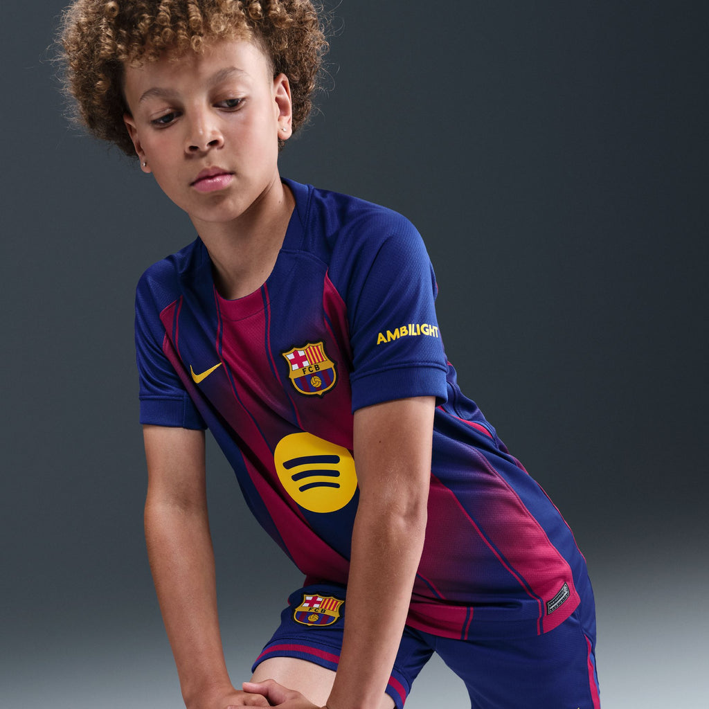 Nike FC Barcelona 2025/26 Stadium Home Big Kids' Dri-FIT Soccer Replica Jersey - HJ5287-456-NIKE by Nike | Available at Niky's Sports