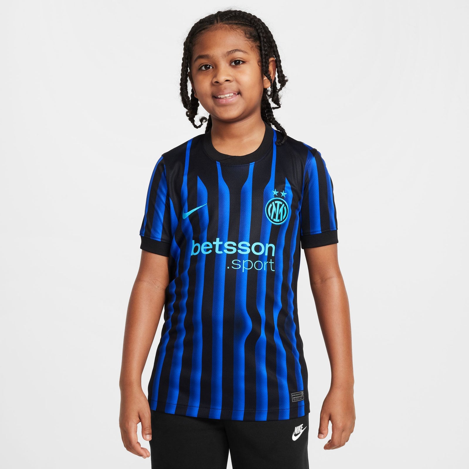 Nike Inter Milan 2025/26 Stadium Home Big Kids' Dri-FIT Soccer Replica Jersey - HJ5289-439-NIKE by Nike | Available at Niky's Sports