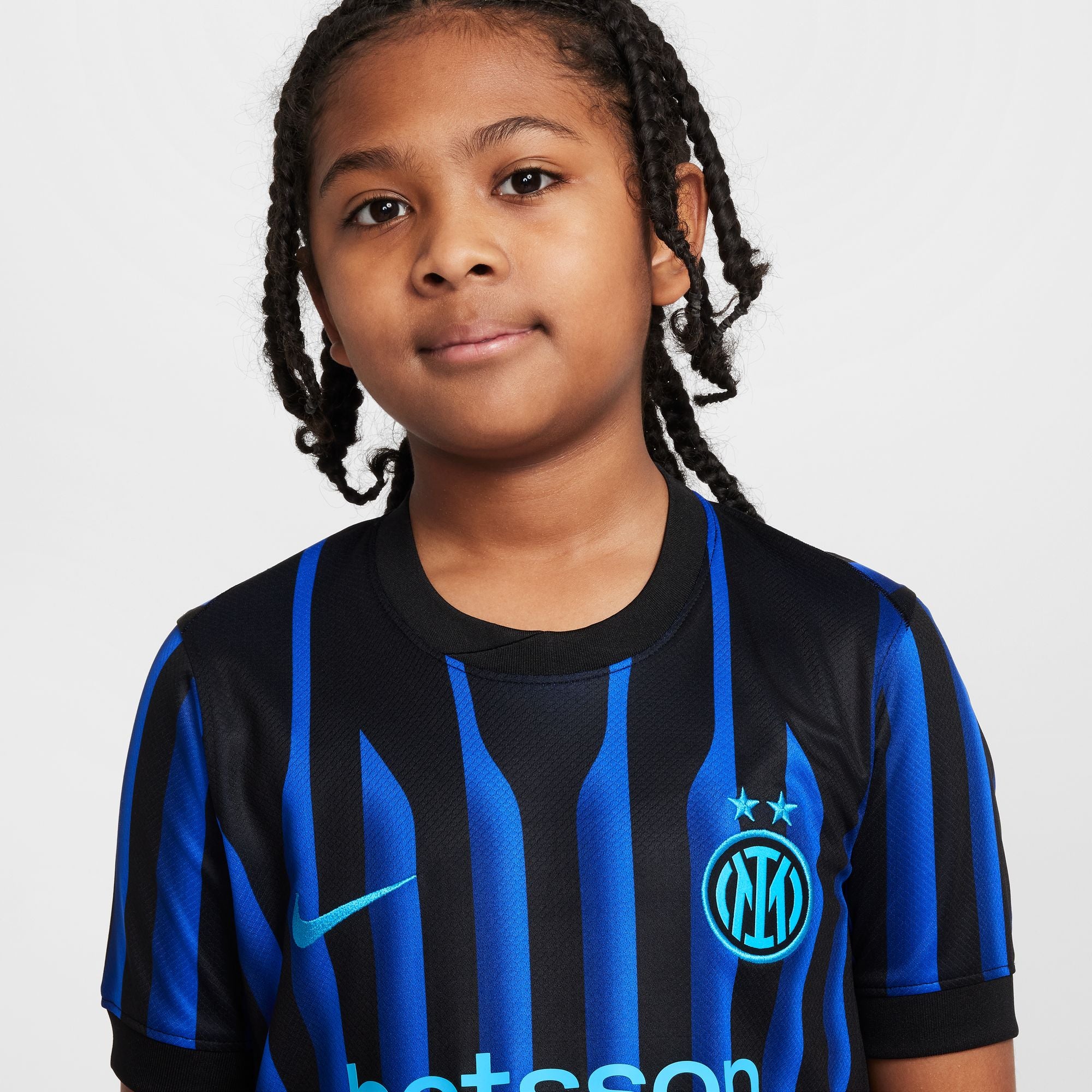 Nike Inter Milan 2025/26 Stadium Home Big Kids' Dri-FIT Soccer Replica Jersey - HJ5289-439-NIKE by Nike | Available at Niky's Sports