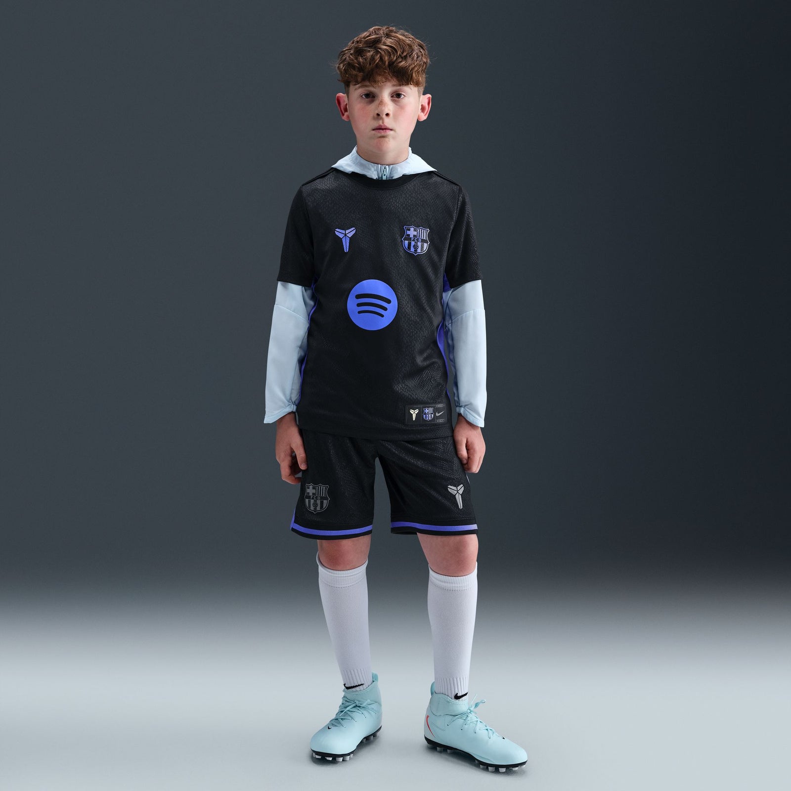 Nike Kobe Bryant FC Barcelona 2025/26 Stadium Away Big Kids' Dri-FIT Soccer Replica Shorts - HJ5588-010-NIKE by Nike | Available at Niky's Sports