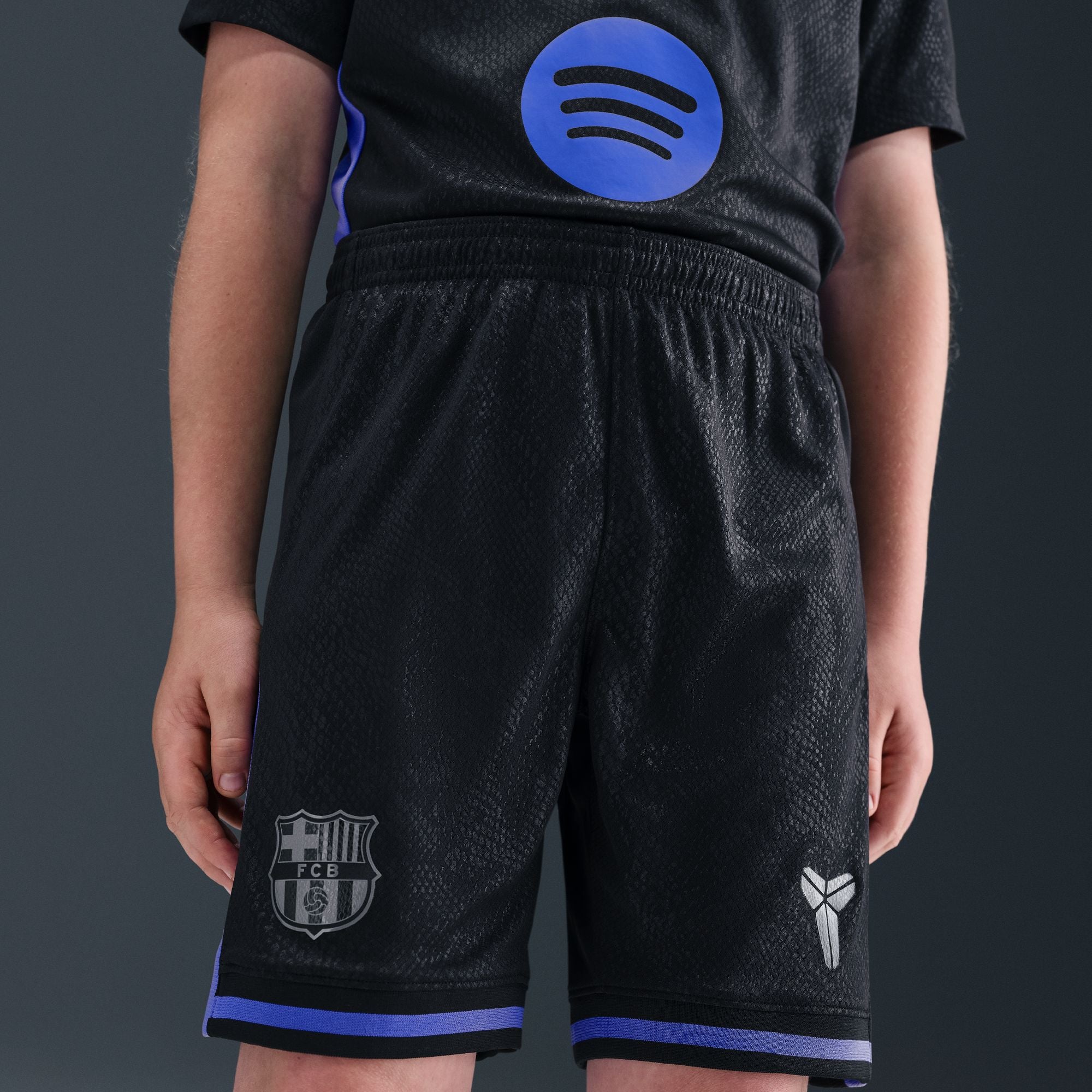 Nike Kobe Bryant FC Barcelona 2025/26 Stadium Away Big Kids' Dri-FIT Soccer Replica Shorts - HJ5588-010-NIKE by Nike | Available at Niky's Sports