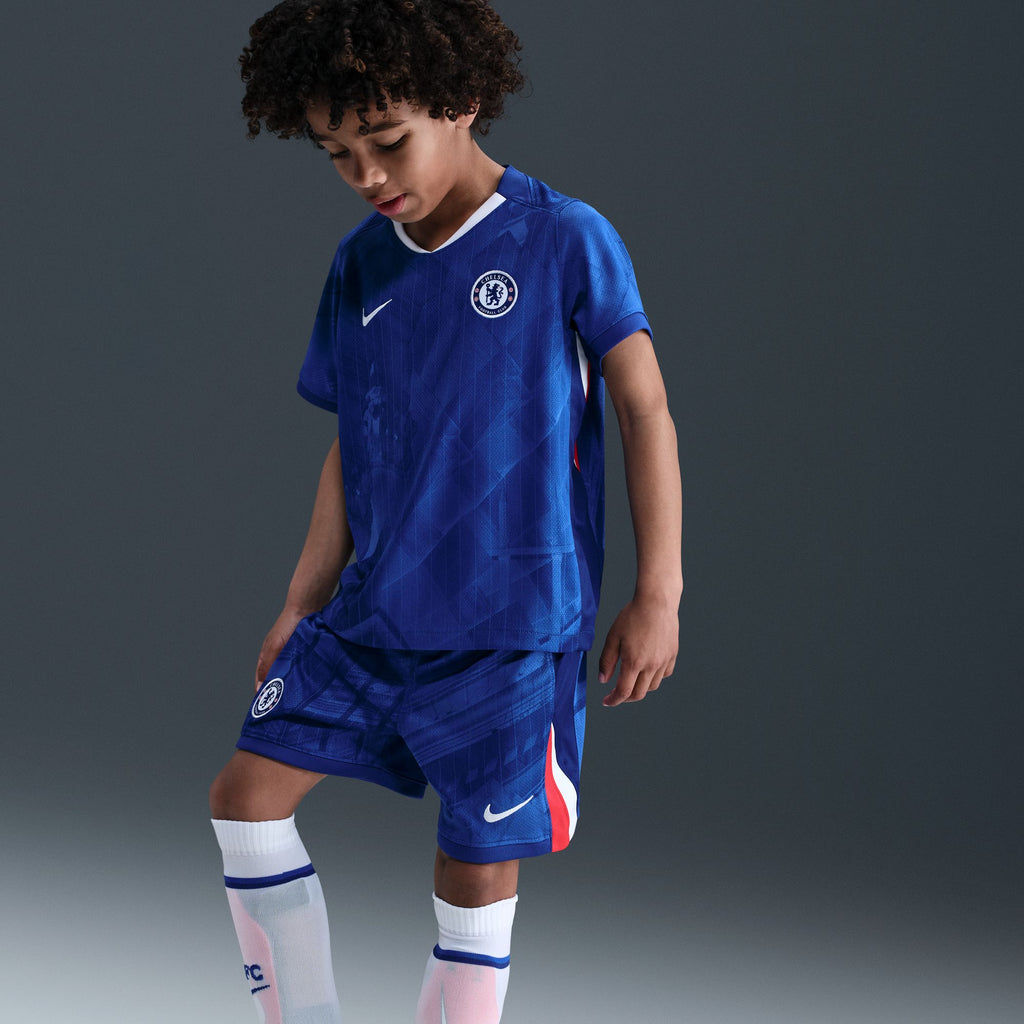 Nike Chelsea FC 2025/26 Stadium Home Little Kids' Soccer Replica 3-Piece Kit