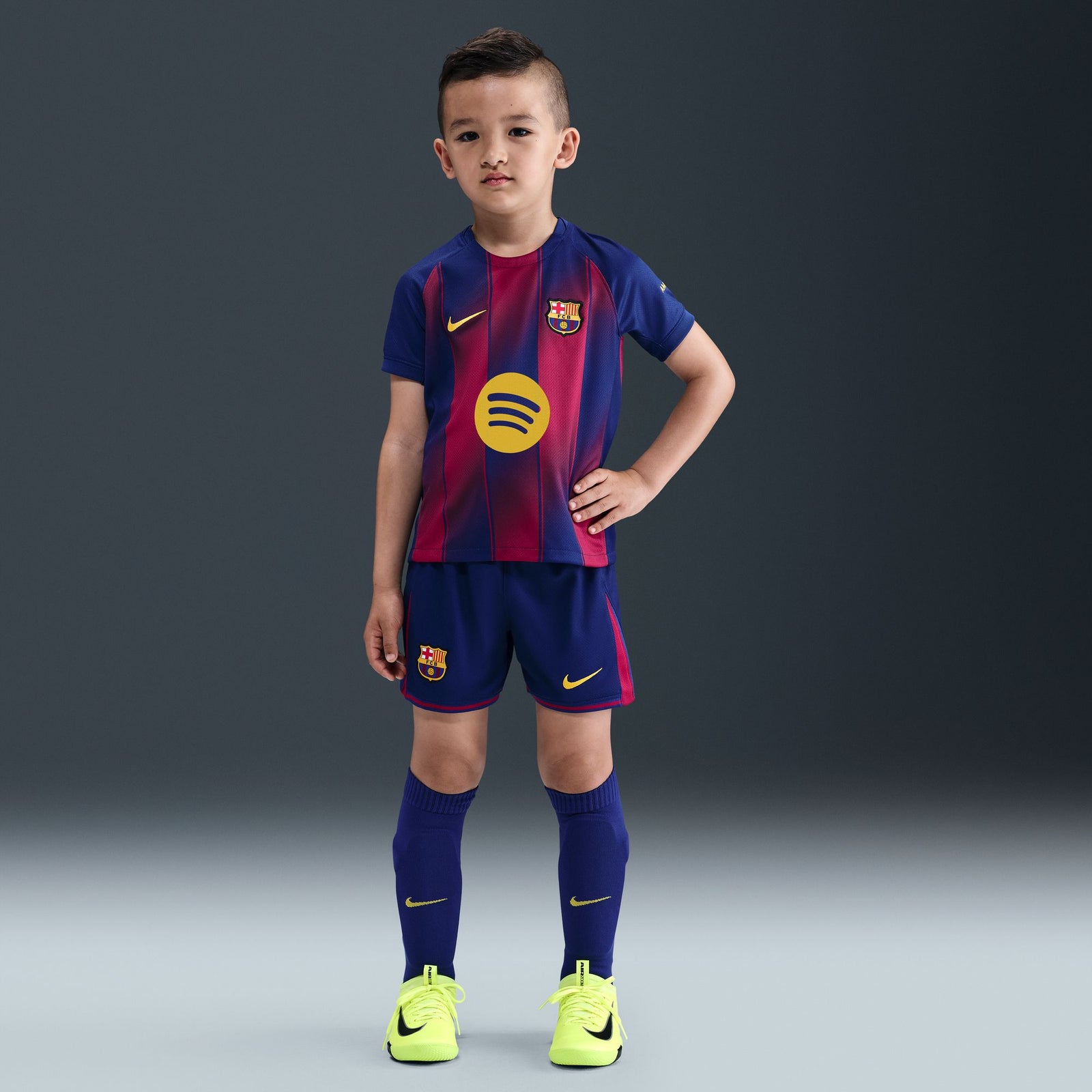 Nike FC Barcelona 2025/26 Stadium Home Little Kids' Soccer Replica 3-Piece Kit - HJ5619-456-NIKE by Nike | Available at Niky's Sports