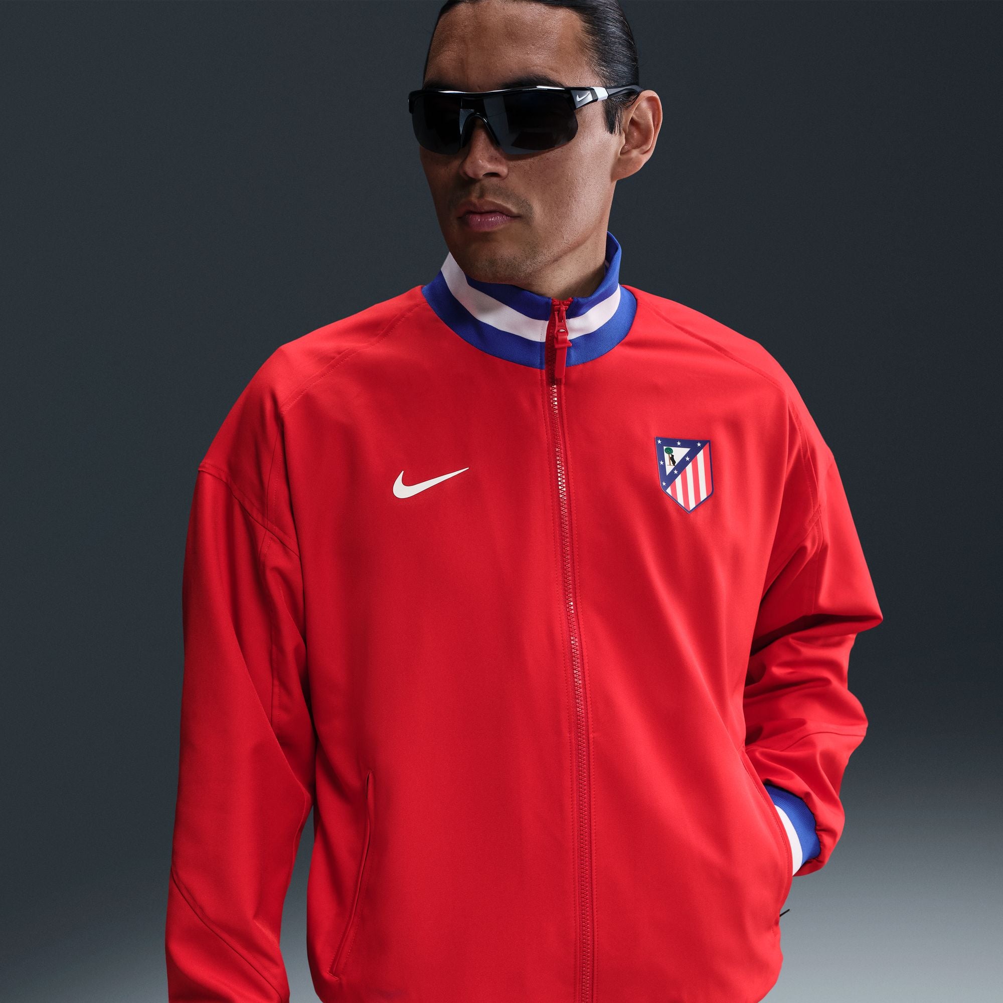 Nike Atlético Madrid Strike Men's Dri-FIT Soccer Anthem Jacket - HJ6387-614-NIKE by Nike | Available at Niky's Sports