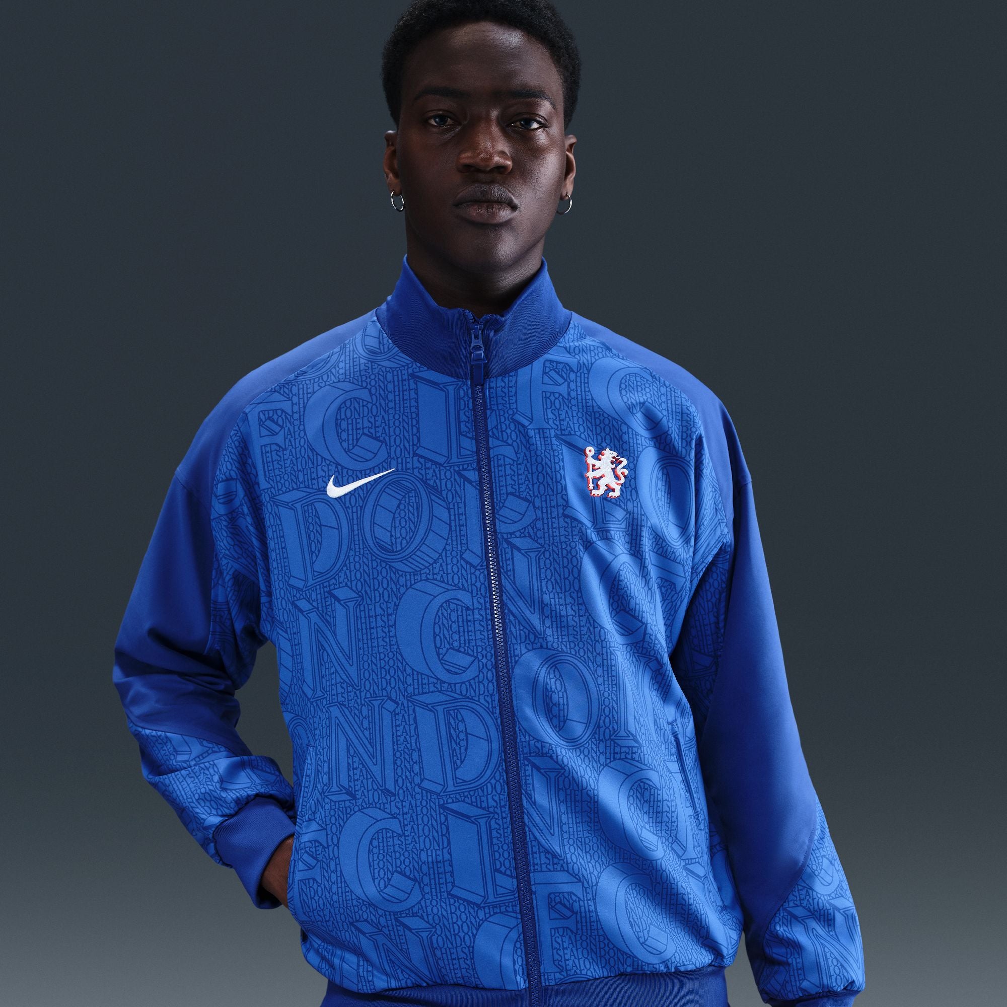 Nike Chelsea FC Strike Men's Dri-FIT Soccer Anthem Jacket - HJ6389-495-NIKE by Nike | Available at Niky's Sports