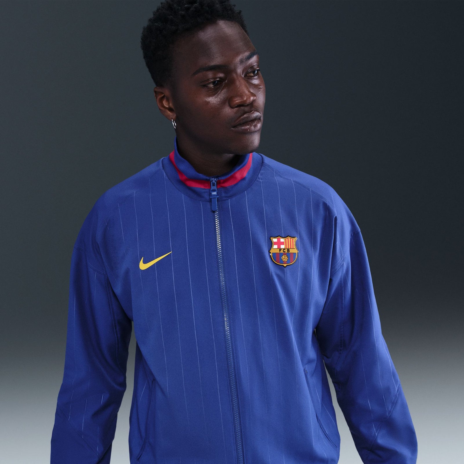Nike FC Barcelona Strike Home Men's Dri-FIT Soccer Anthem Jacket - HJ6393-455-NIKE by Nike | Available at Niky's Sports