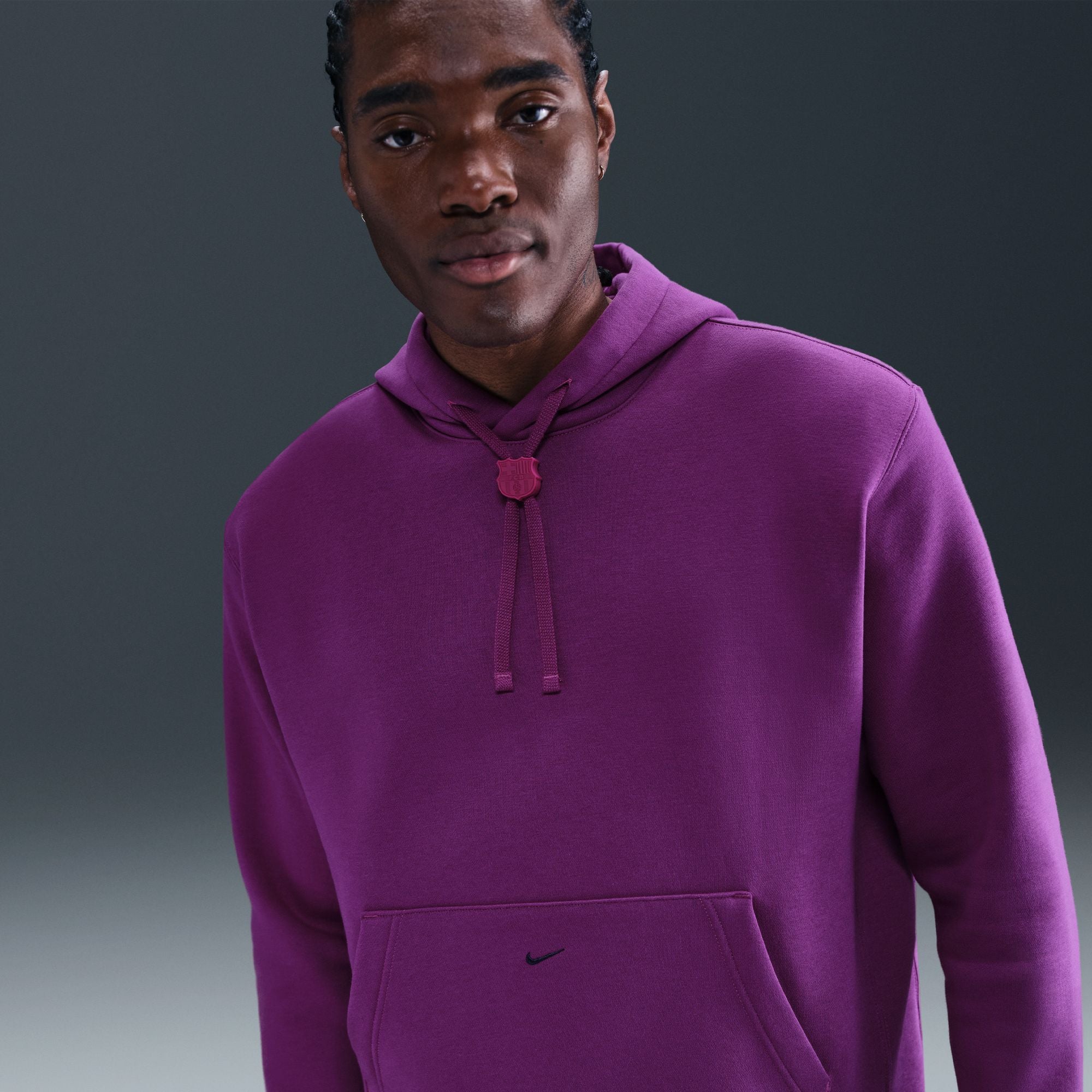 Nike FC Barcelona Club Men's Soccer Pullover Hoodie - HM2859-595-NIKE by Nike | Available at Niky's Sports