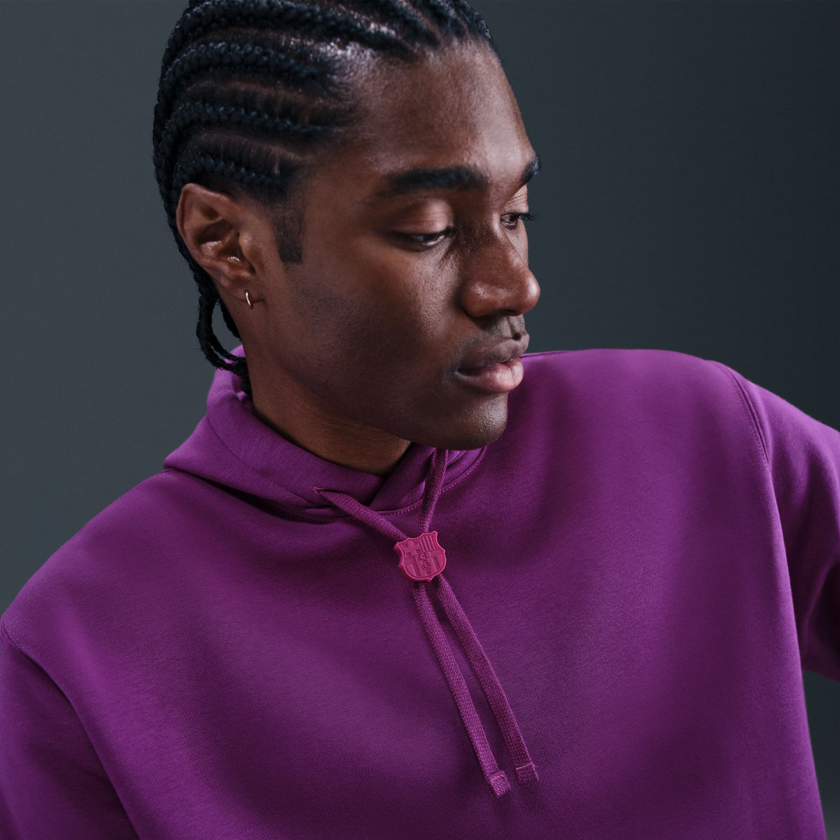 Nike FC Barcelona Club Men's Soccer Pullover Hoodie - HM2859-595-NIKE by Nike | Available at Niky's Sports