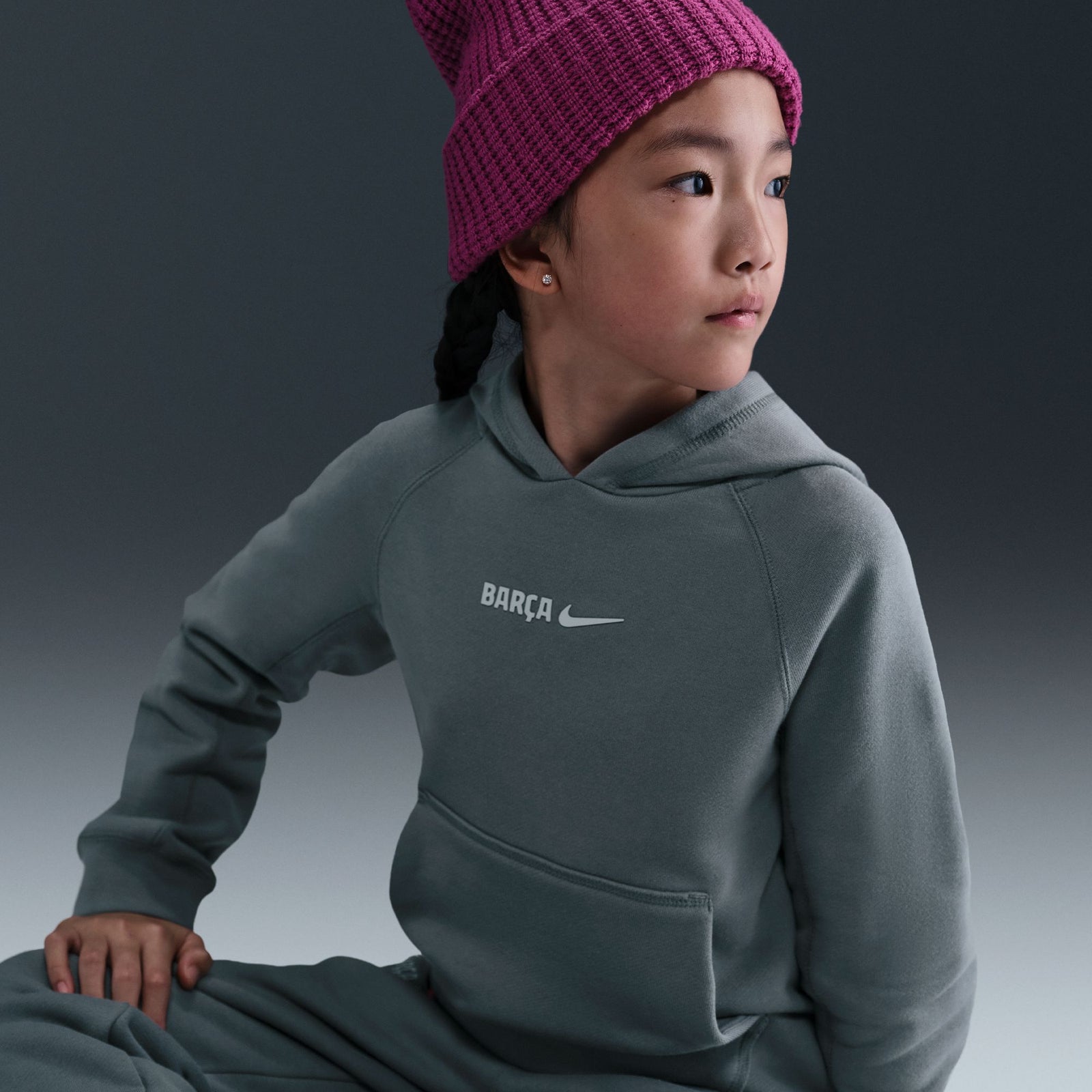 Nike FC Barcelona Air Big Kids' Soccer Pullover Hoodie