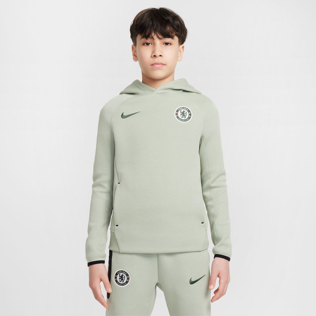 Nike Chelsea FC Tech Big Kids' (Boys') Soccer Fleece Pullover Hoodie - HM3736-370-NIKE by Nike | Available at Niky's Sports