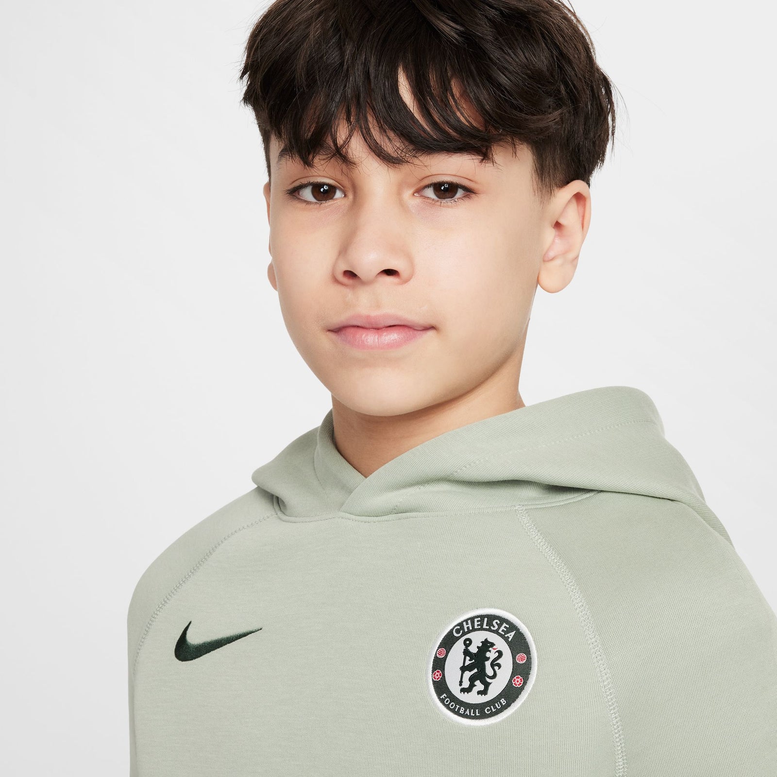 Nike Chelsea FC Tech Big Kids' (Boys') Soccer Fleece Pullover Hoodie - HM3736-370-NIKE by Nike | Available at Niky's Sports
