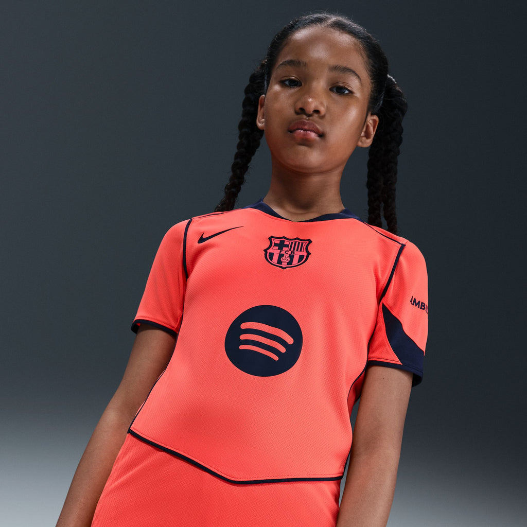 Nike FC Barcelona 2025/26 Stadium Third Big Kids' Dri-FIT Total 90 Soccer Replica Jersey - HM4122-855-NIKE by Nike | Available at Niky's Sports