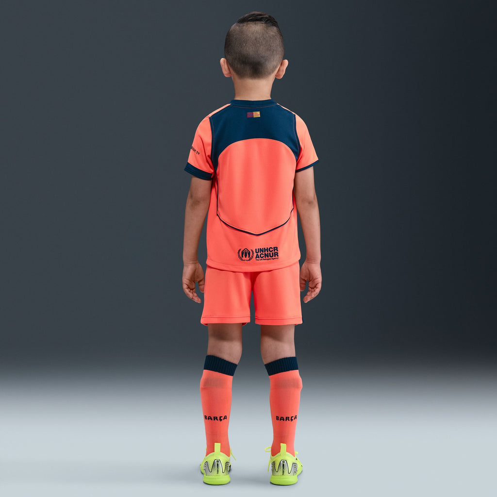Nike FC Barcelona 2025/26 Stadium Third Little Kids' Dri-FIT Total 90 Soccer 3-Piece Kit - HM4134-855-NIKE by Nike | Available at Niky's Sports