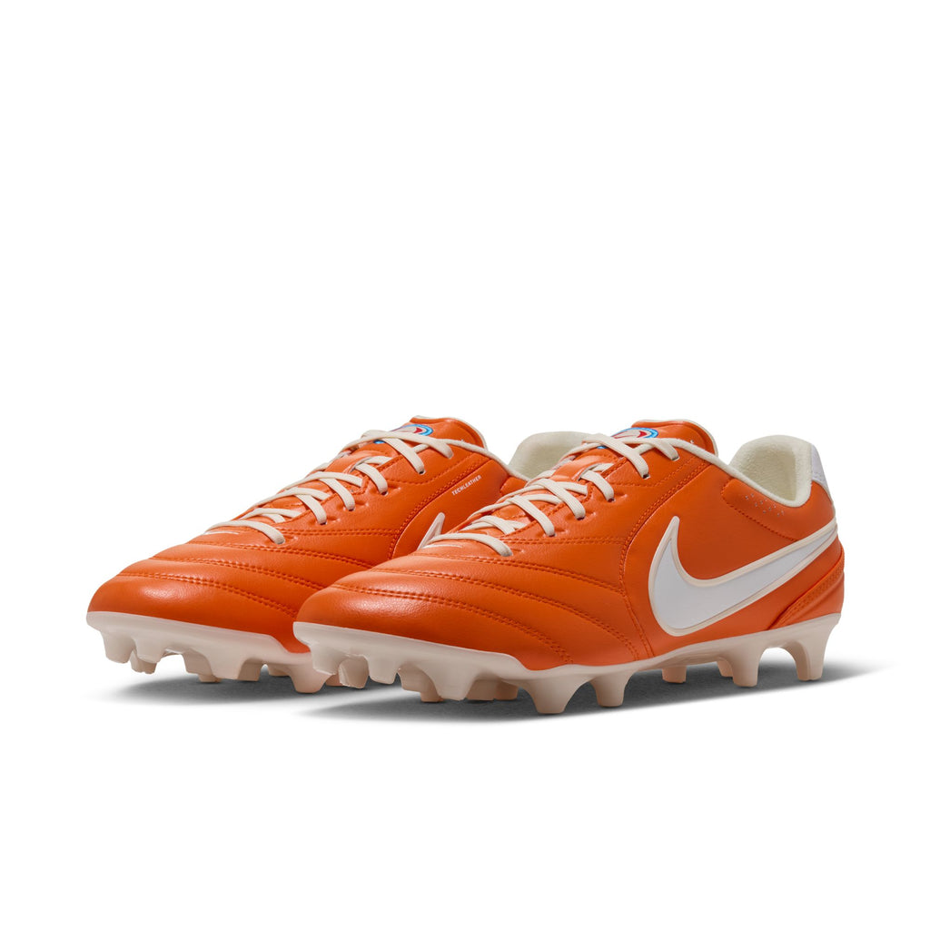 Nike Tiempo Ligera Pro Firm-Ground Low-Top Soccer Cleats – Safety Orange / White - HQ3158-800-NIKE by Nike | Available at Niky's Sports