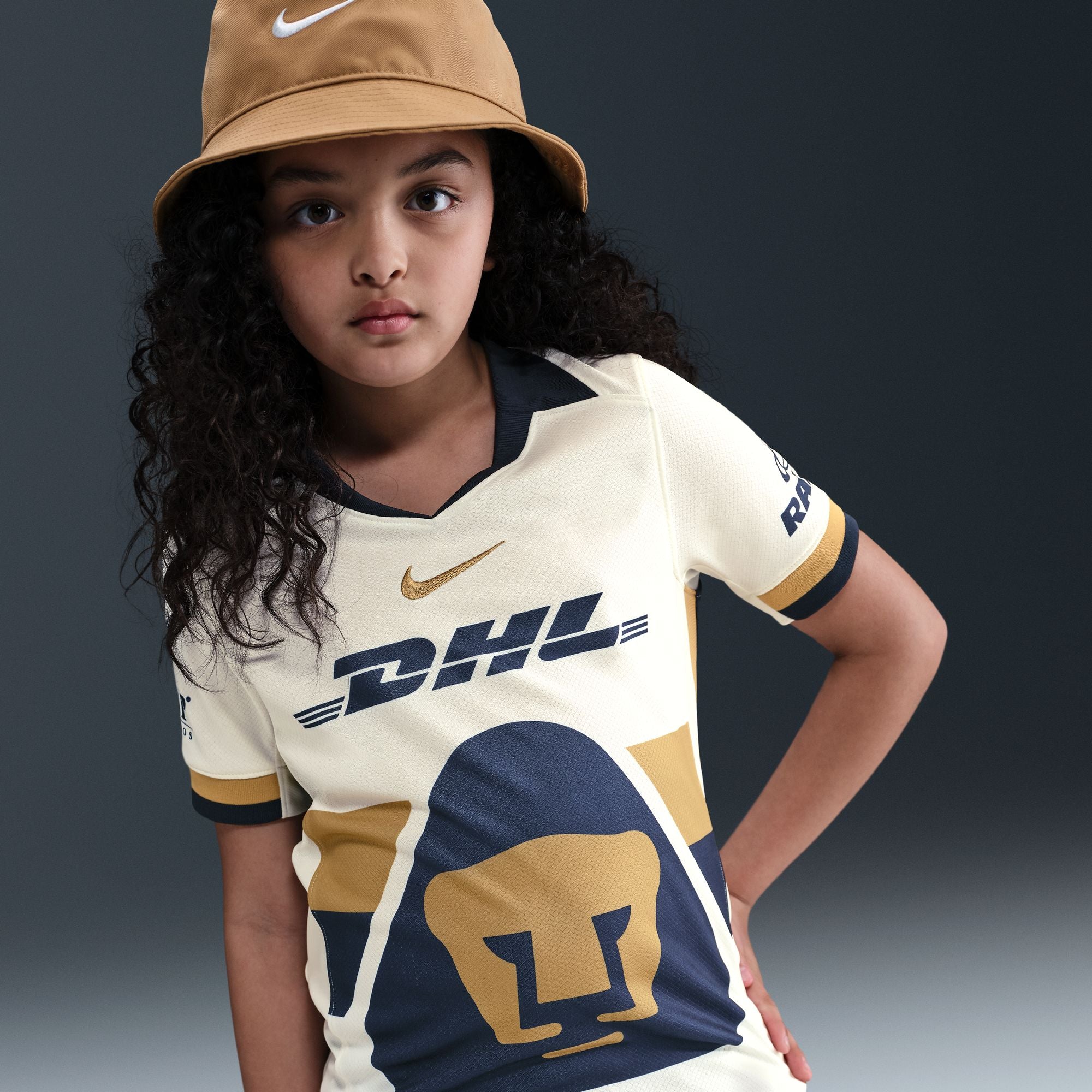 Nike Pumas UNAM 2025/26 Stadium Home Big Kids' Dri-FIT Soccer Replica Jersey - HQ6636-133-NIKE by Nike | Available at Niky's Sports