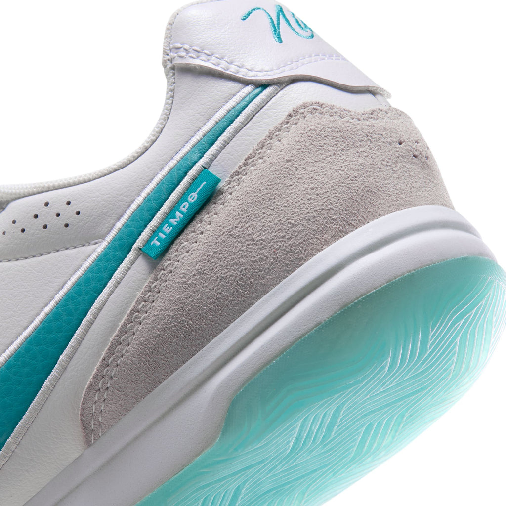 Nike Tiempo Streetgato Indoor Soccer Shoes – White / Dusty Cactus, heel and outsole detail — HQ7017-100