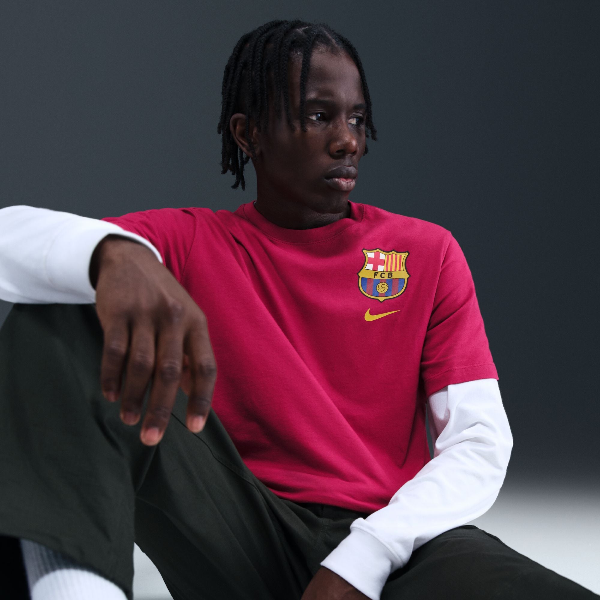 Nike FC Barcelona Men's Soccer T-Shirt - HQ8396-620-NIKE by Nike | Available at Niky's Sports
