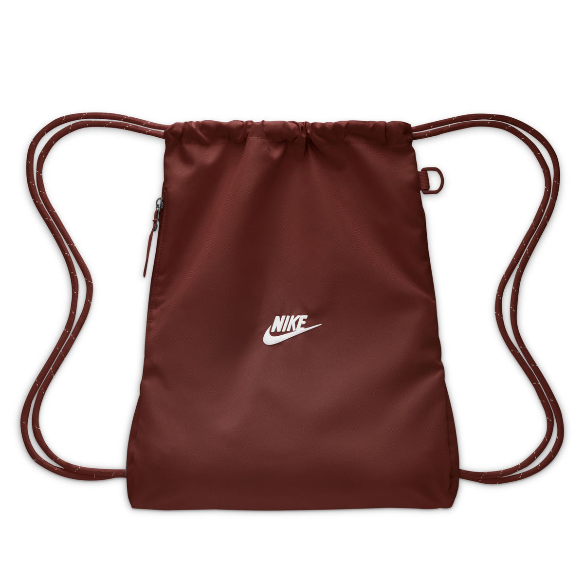 Nike Heritage 2.0 Drawstring Bag (12L), Mystic Dates/White, front view — IB4356-658