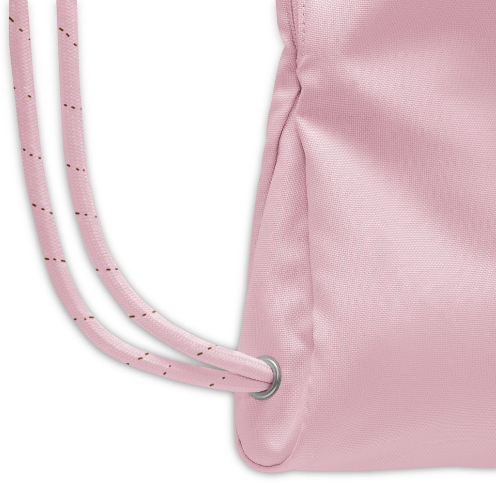Nike Heritage 2.0 Drawstring Bag (12L), Pink Foam/Ale Brown, strap detail — IB4356-663