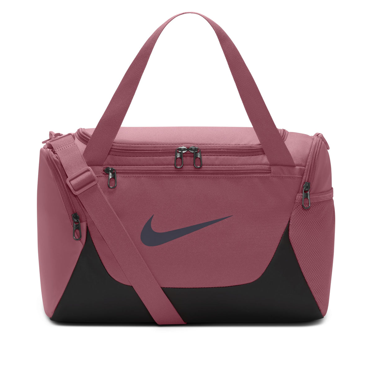 Nike Brasilia extra small 24L duffel bag in Pink Smoke, front view
