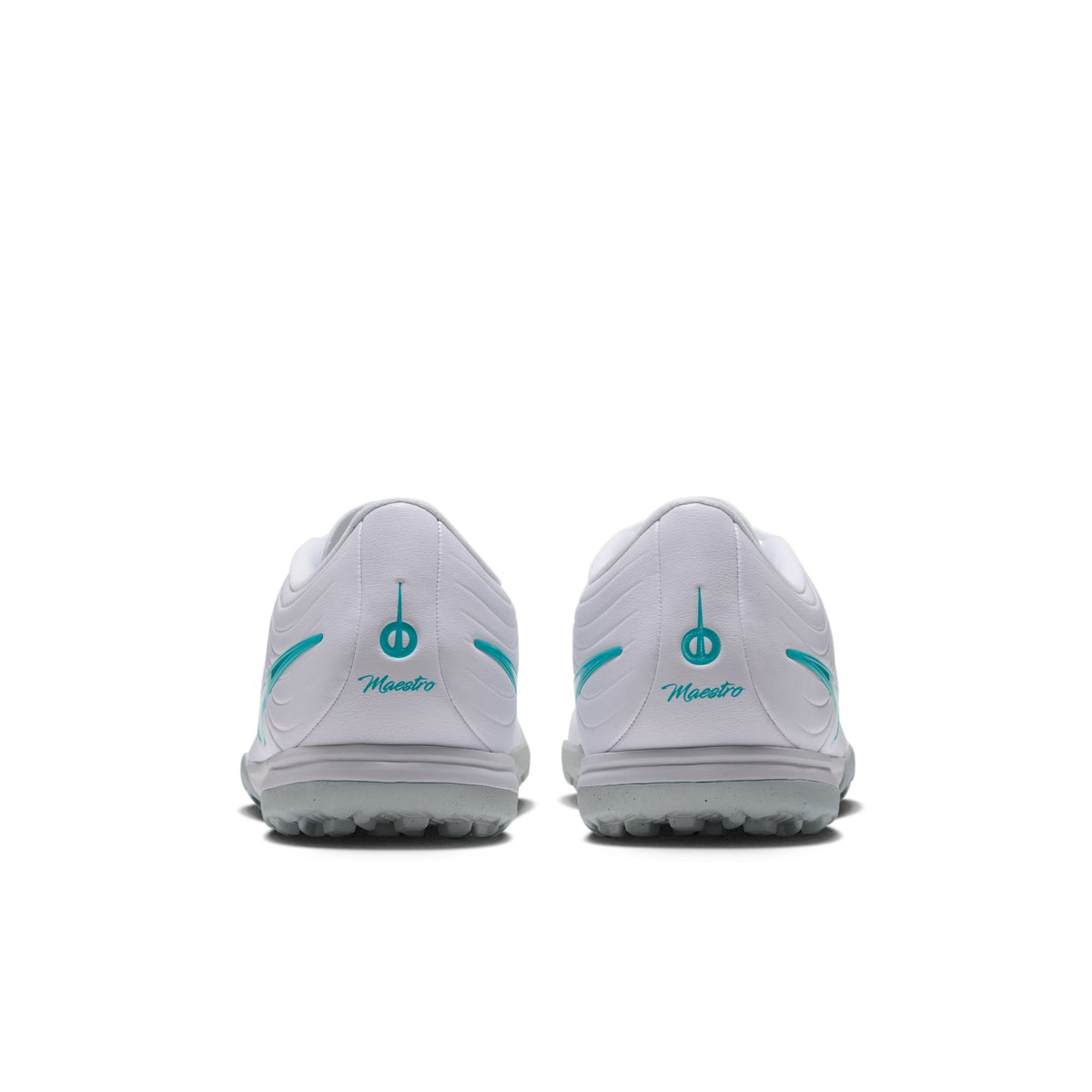 Nike Tiempo Maestro Academy Turf in White/Dusty Cactus – rear heel view