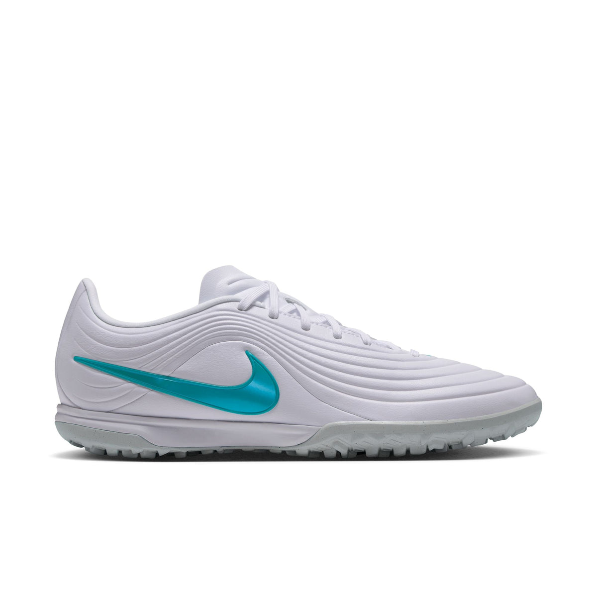 Nike Tiempo Maestro Academy Turf in White/Dusty Cactus – medial side profile