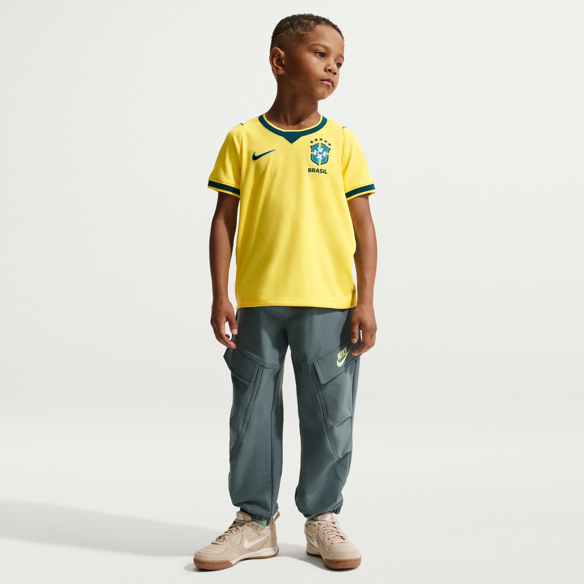Nike Brazil 2026 Stadium Home Little Kids' Nike Dri-FIT Soccer Replica Jersey - IB4549-724-NIKE by Nike | Available at Niky's Sports