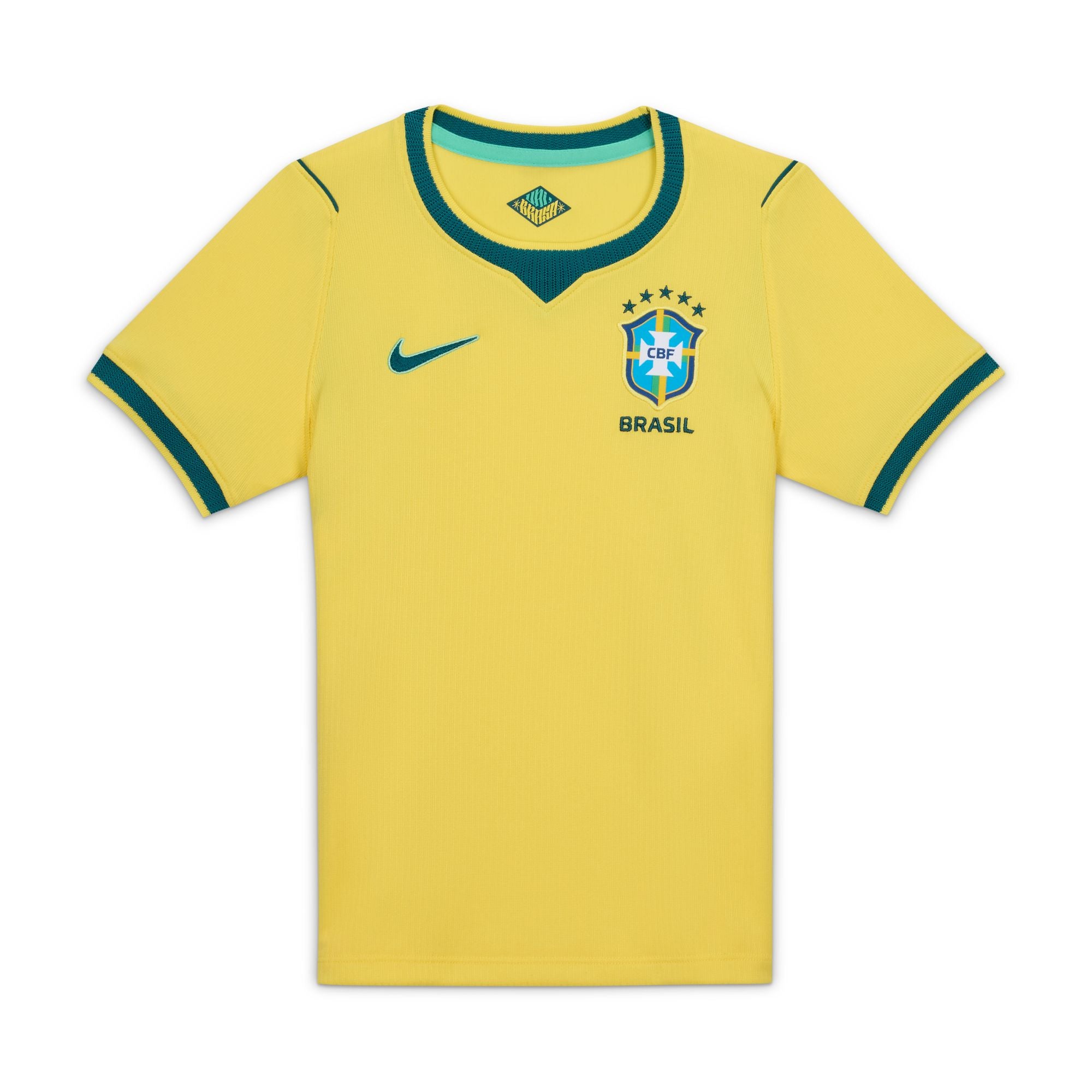 Nike Brazil 2026 Stadium Home Little Kids' Nike Dri-FIT Soccer Replica Jersey - IB4549-724-NIKE by Nike | Available at Niky's Sports