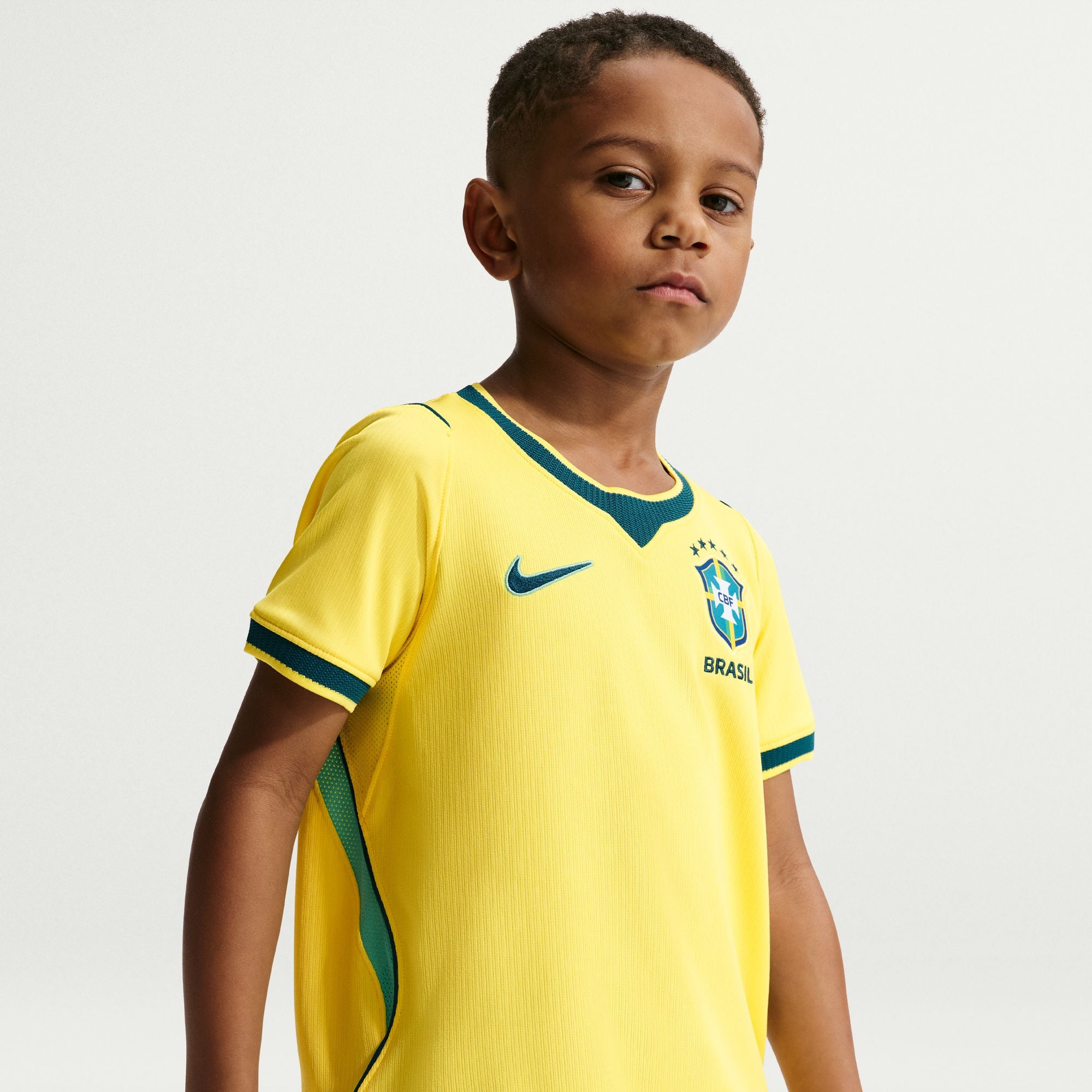 Nike Brazil 2026 Stadium Home Little Kids' Nike Dri-FIT Soccer Replica Jersey - IB4549-724-NIKE by Nike | Available at Niky's Sports