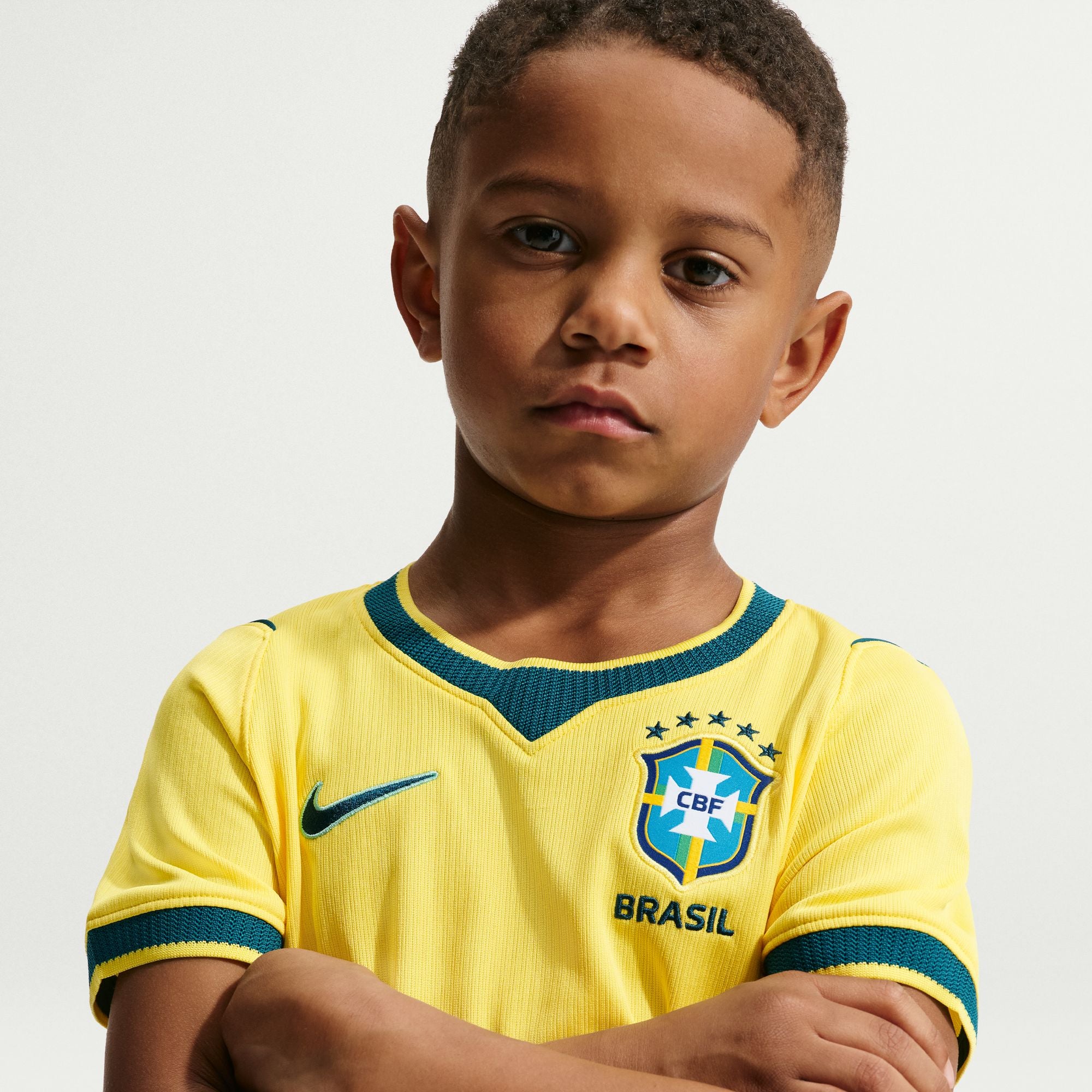 Nike Brazil 2026 Stadium Home Little Kids' Nike Dri-FIT Soccer Replica Jersey - IB4549-724-NIKE by Nike | Available at Niky's Sports