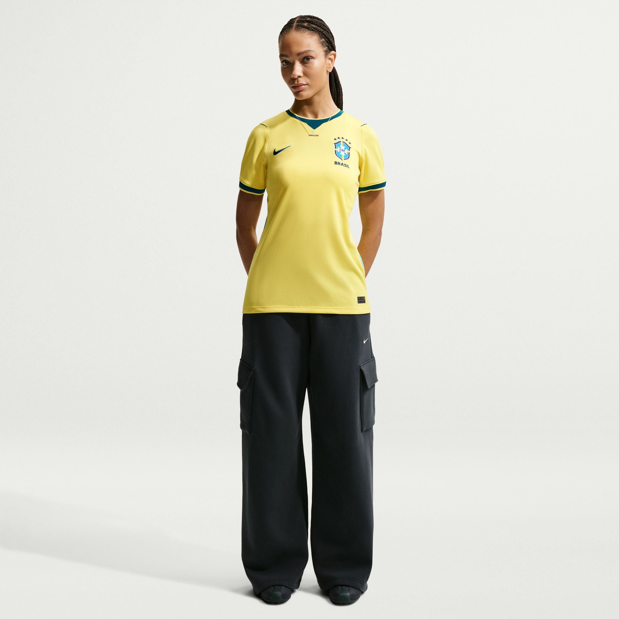 Nike  Brazil 2026 Stadium Home Women's Nike Dri-FIT Soccer Replica Jersey - IB5280-724-NIKE by Nike | Available at Niky's Sports