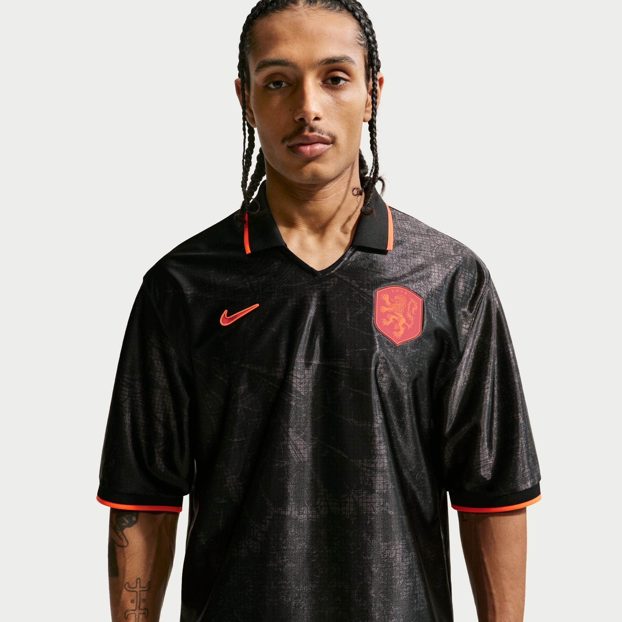 Nike Netherlands Energy Men's Nike Dri-FIT Short-Sleeve Soccer Top - IH1868-010-NIKE by Nike | Available at Niky's Sports