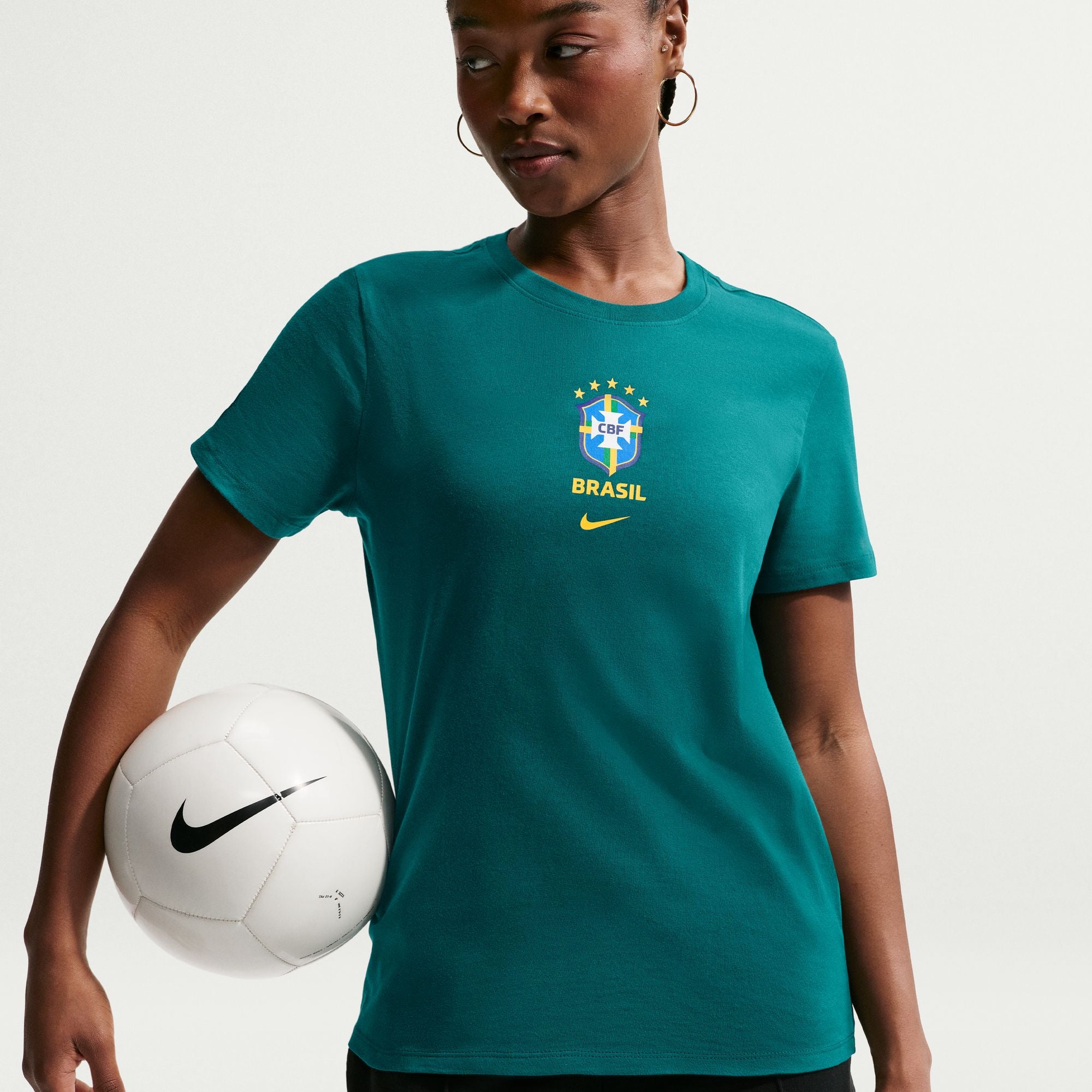 Nike Brazil Women's Nike Soccer T-Shirt - IH2236-381-NIKE by Nike | Available at Niky's Sports