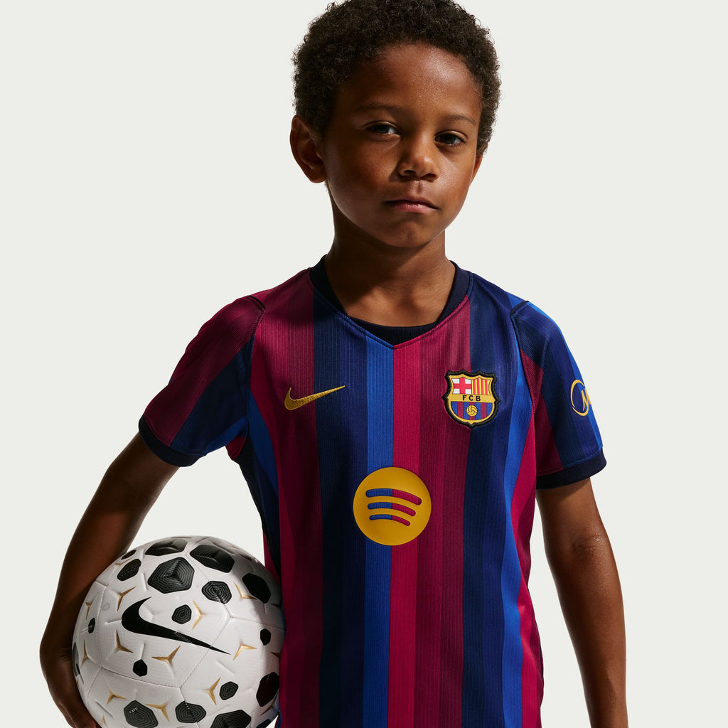 Nike FC Barcelona 2026 Stadium Home Little Kids' Nike Soccer Replica 3-Piece Kit - II1625-683-NIKE by Nike | Available at Niky's Sports