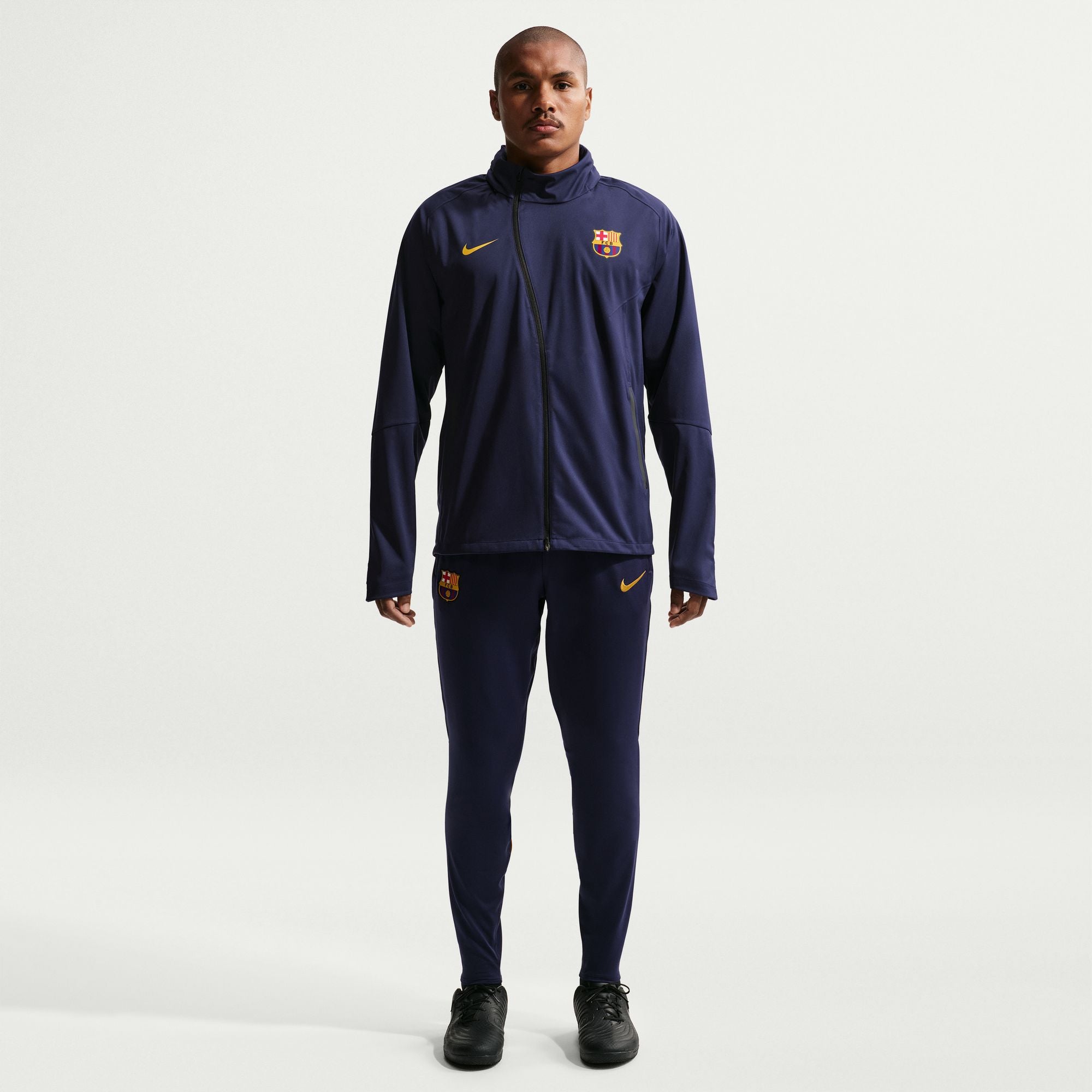 Nike FC Barcelona Strike Shield Men's Nike Soccer Hooded Rain Jacket - II1749-498-NIKE by Nike | Available at Niky's Sports