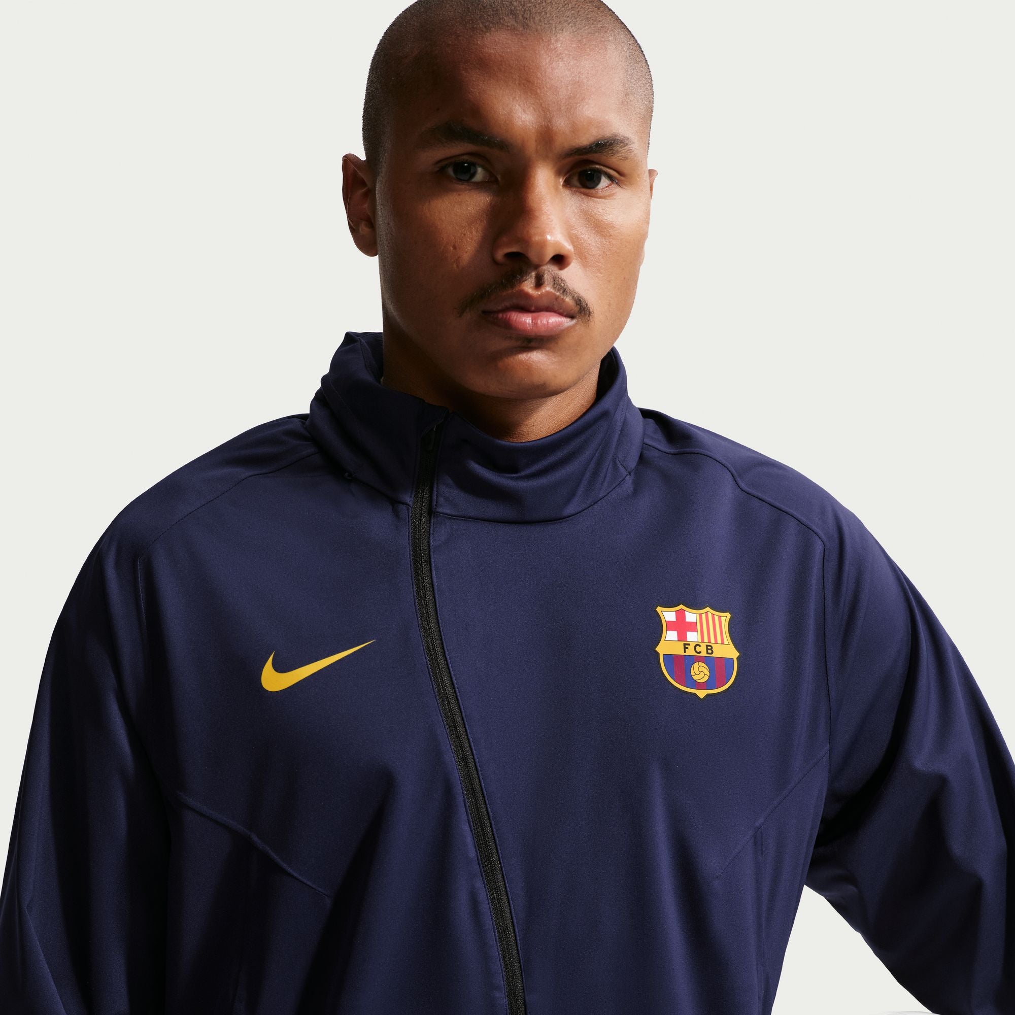 Nike FC Barcelona Strike Shield Men's Nike Soccer Hooded Rain Jacket - II1749-498-NIKE by Nike | Available at Niky's Sports