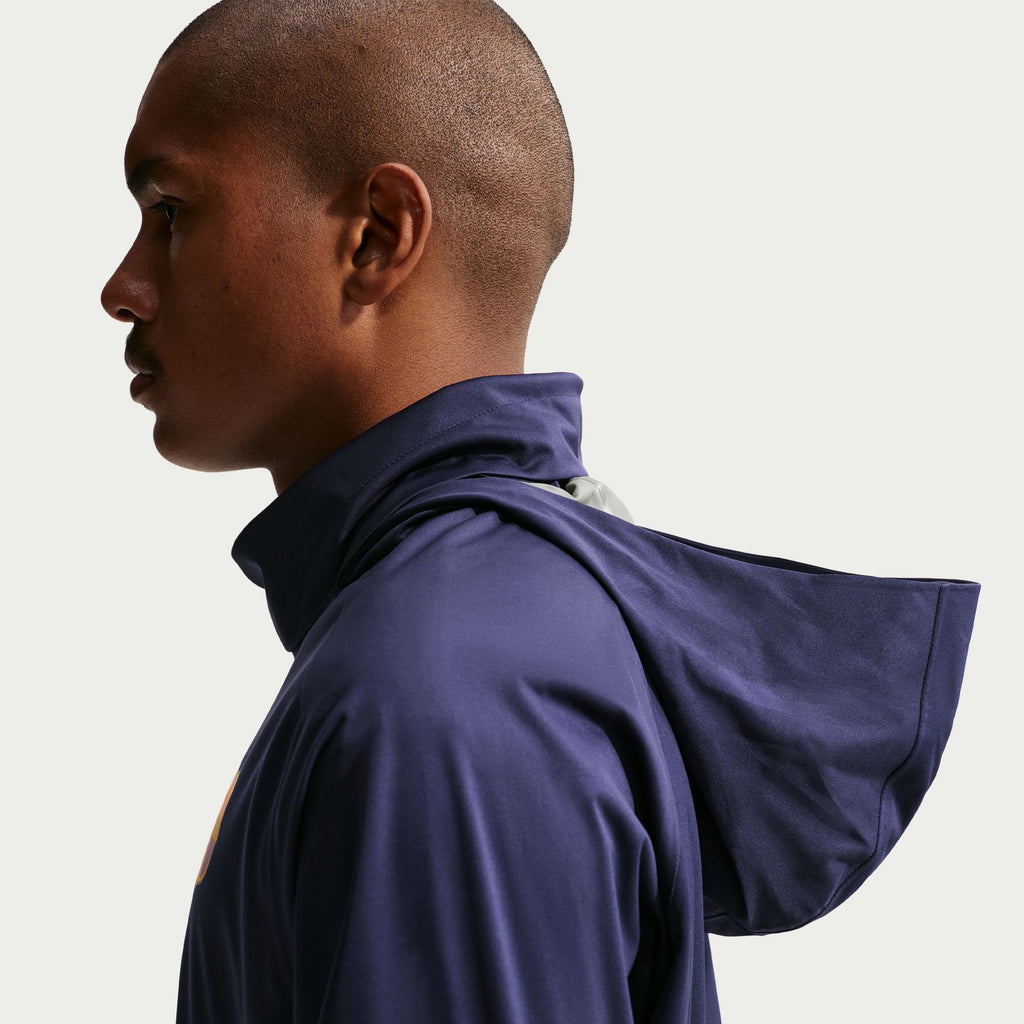 Nike FC Barcelona Strike Shield Men's Nike Soccer Hooded Rain Jacket - II1749-498-NIKE by Nike | Available at Niky's Sports