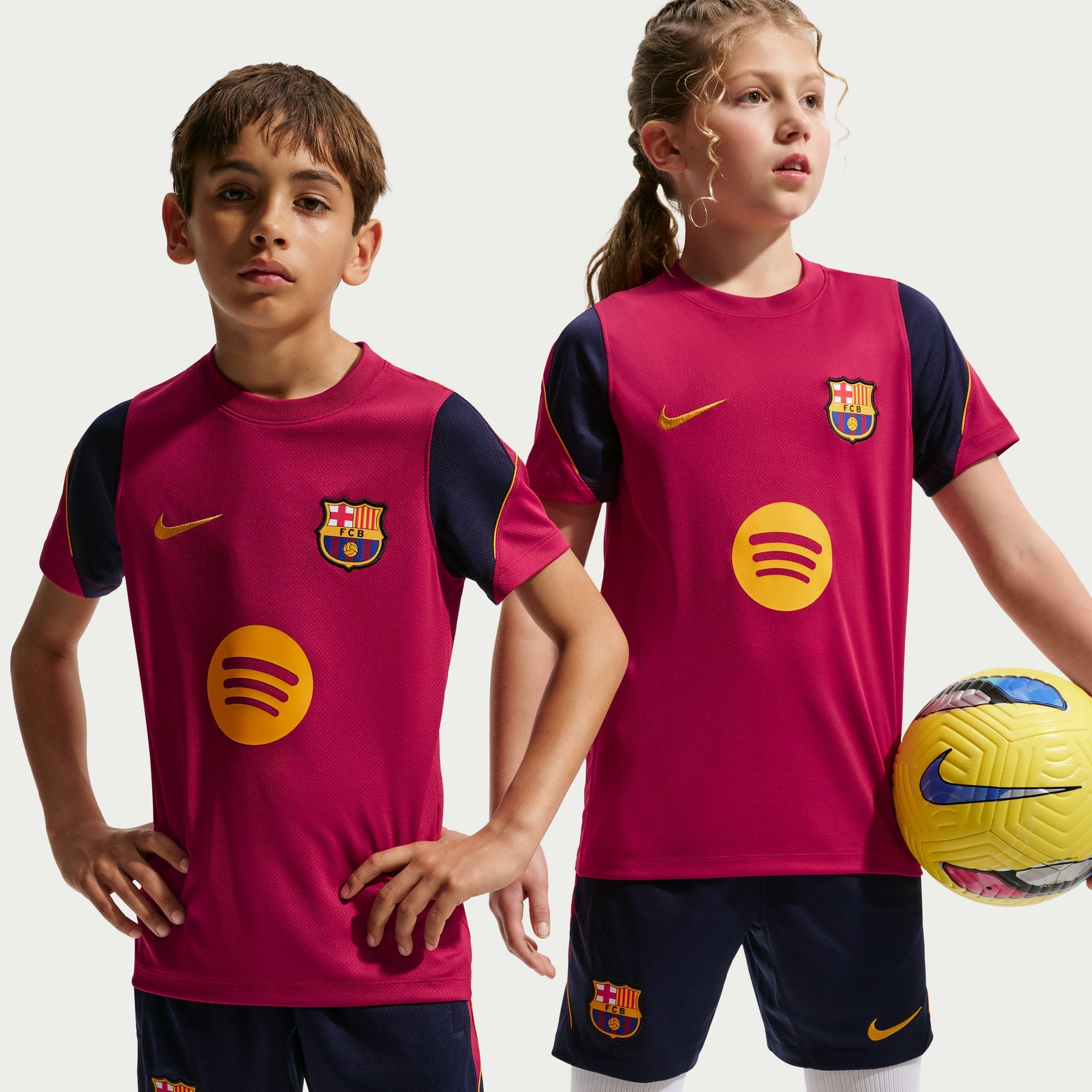 Nike FC Barcelona Strike Big Kids' Soccer Dri-FIT Short-Sleeve Top