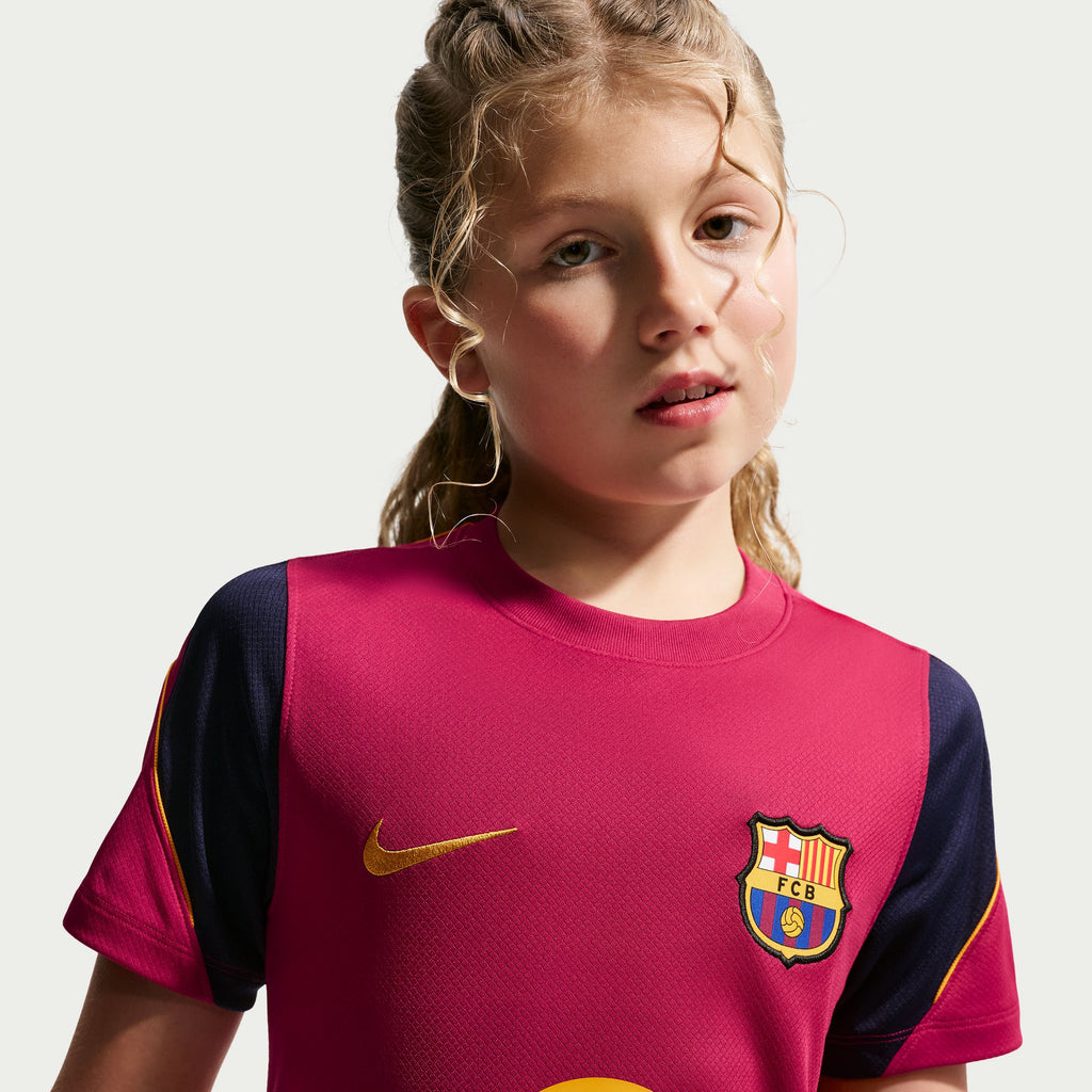 Nike FC Barcelona Strike Big Kids' Soccer Dri-FIT Short-Sleeve Top