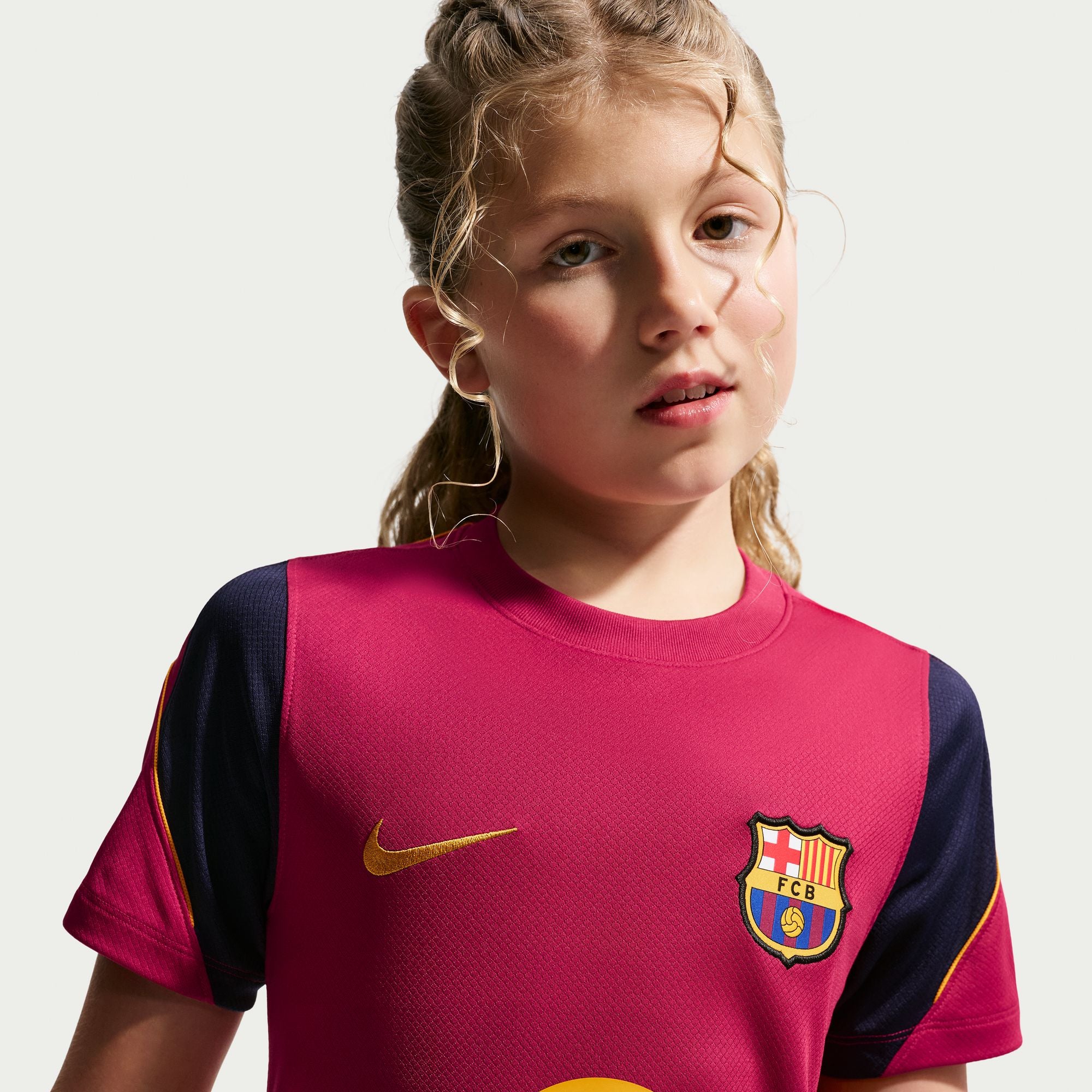 Nike FC Barcelona Strike Big Kids' Soccer Dri-FIT Short-Sleeve Top