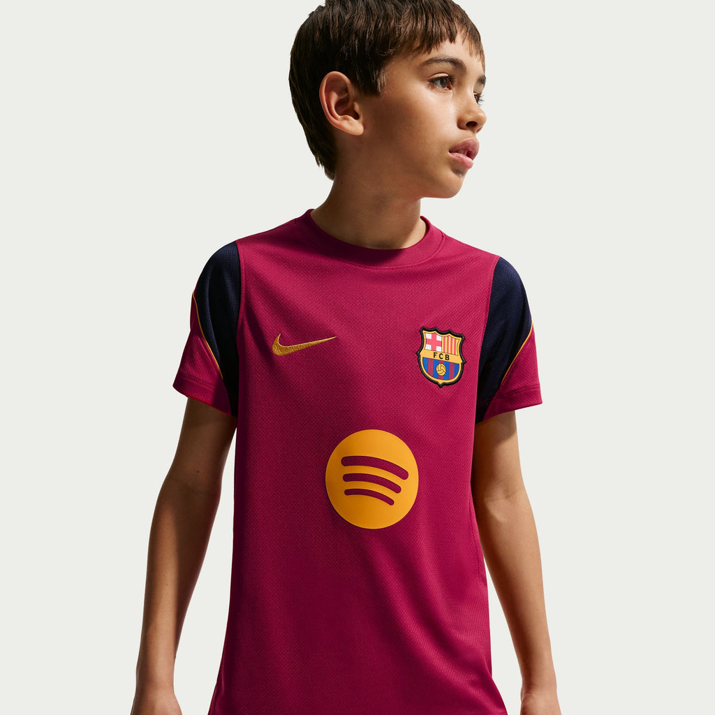 Nike FC Barcelona Strike Big Kids' Soccer Dri-FIT Short-Sleeve Top