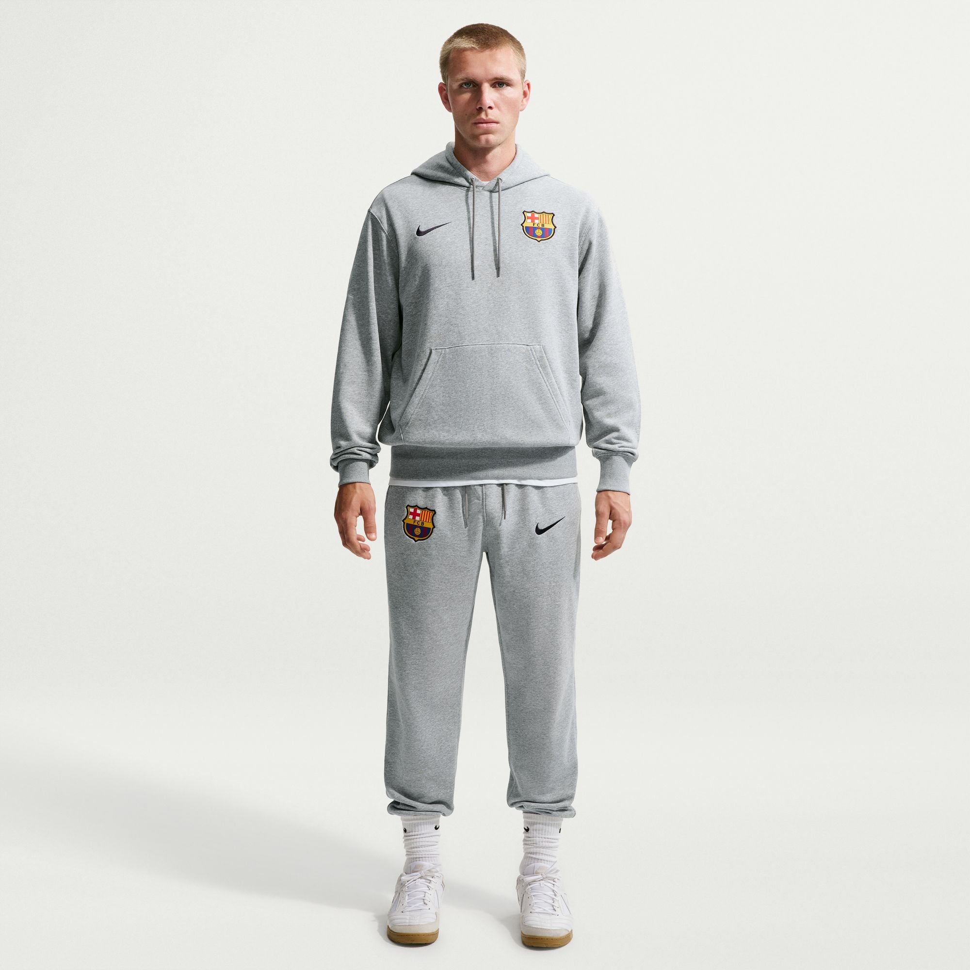 Nike  FC Barcelona Club Men's Nike Soccer French Terry Pullover Hoodie - II3414-063-NIKE by Nike | Available at Niky's Sports