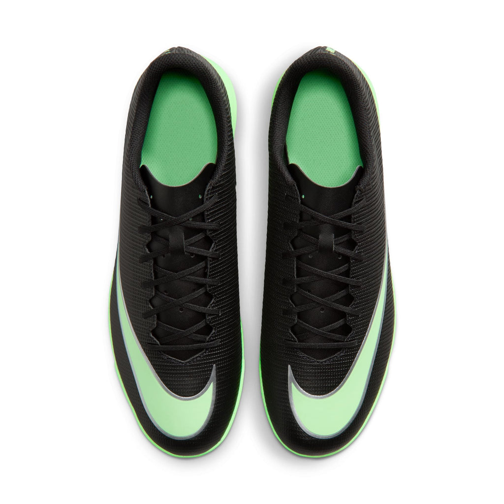 Nike Mercurial Vapor 17 Club Turf Soccer Shoes – Black / Illusion Green – top view