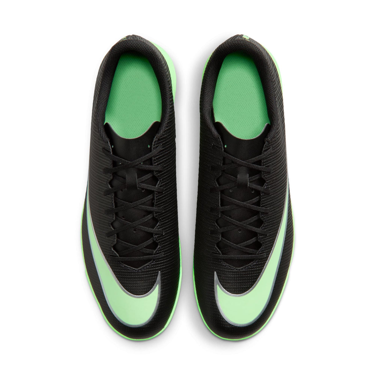 Nike Mercurial Vapor 17 Club Turf Soccer Shoes – Black / Illusion Green – top view