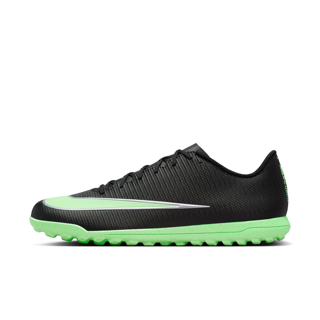 Nike Mercurial Vapor 17 Club Turf Soccer Shoes – Black / Illusion Green – lateral side view