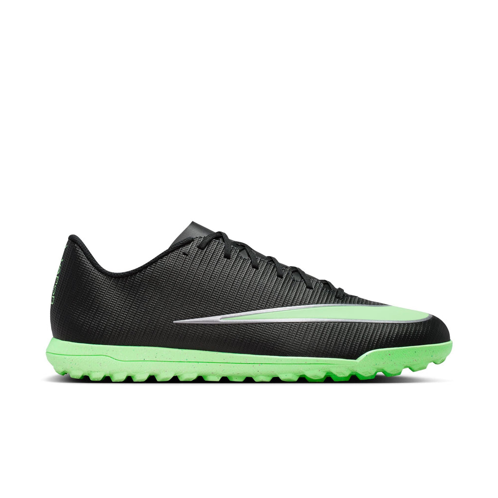 Nike Mercurial Vapor 17 Club Turf Soccer Shoes – Black / Illusion Green – medial side view